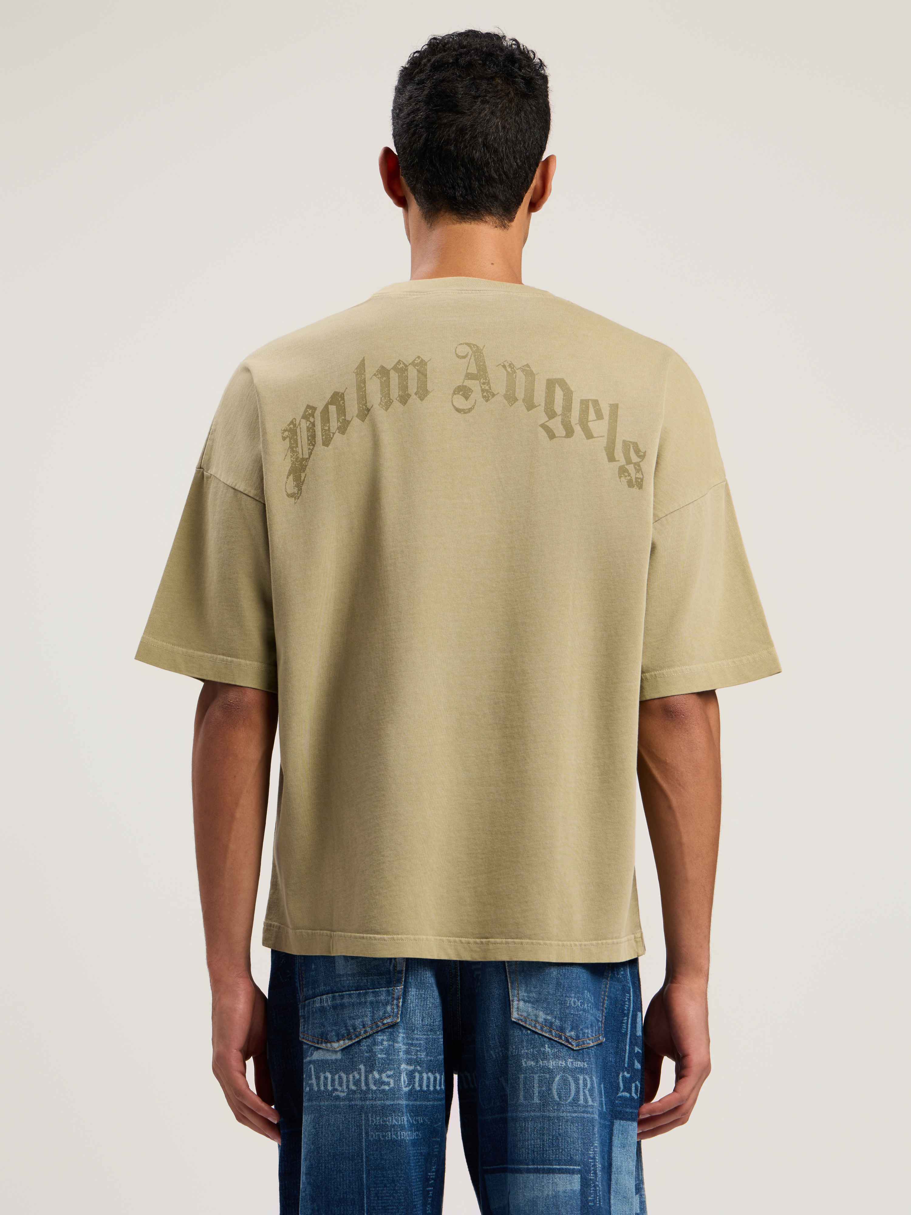Curved Logo Loose Collar T-Shirt - 5