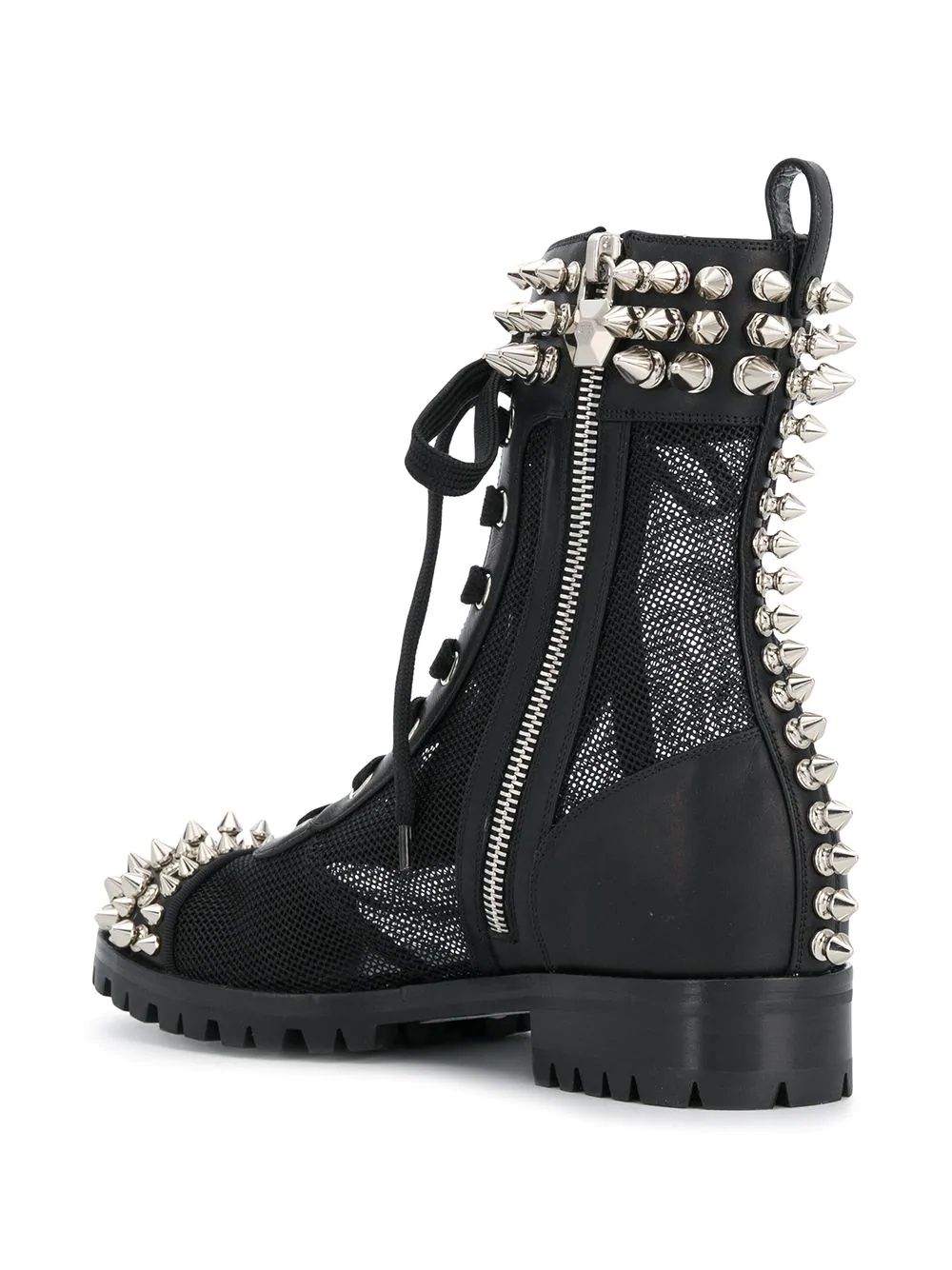 studded 35mm lace-up boots - 3