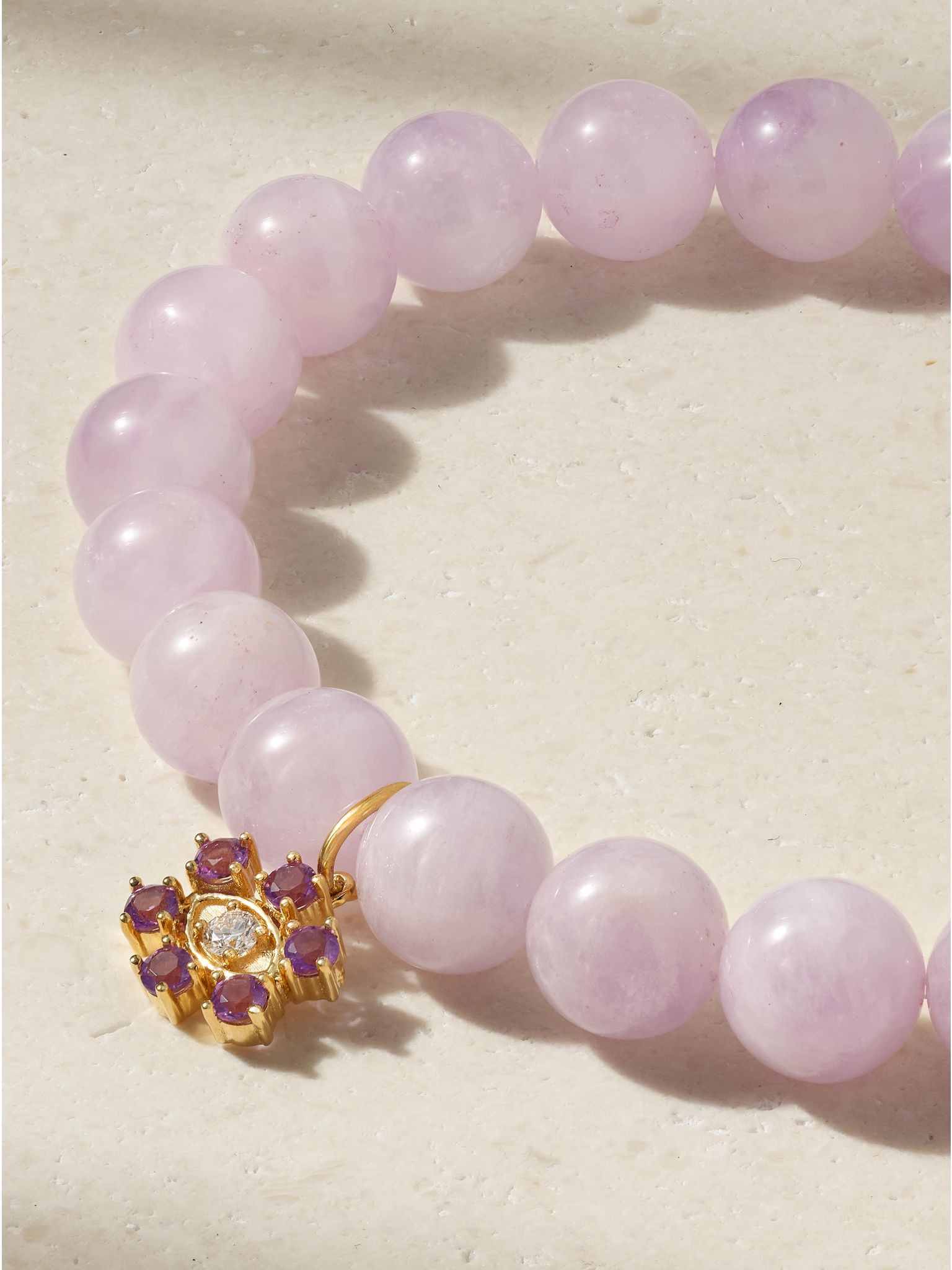 Evil Eye 14-karat gold, amethyst and diamond bracelet Gold - 4