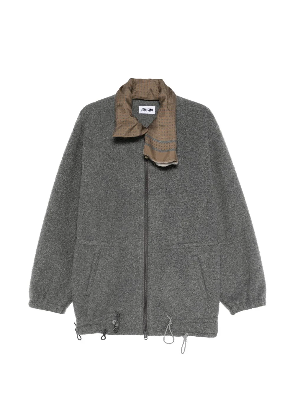 scarf drawstring coat - 1