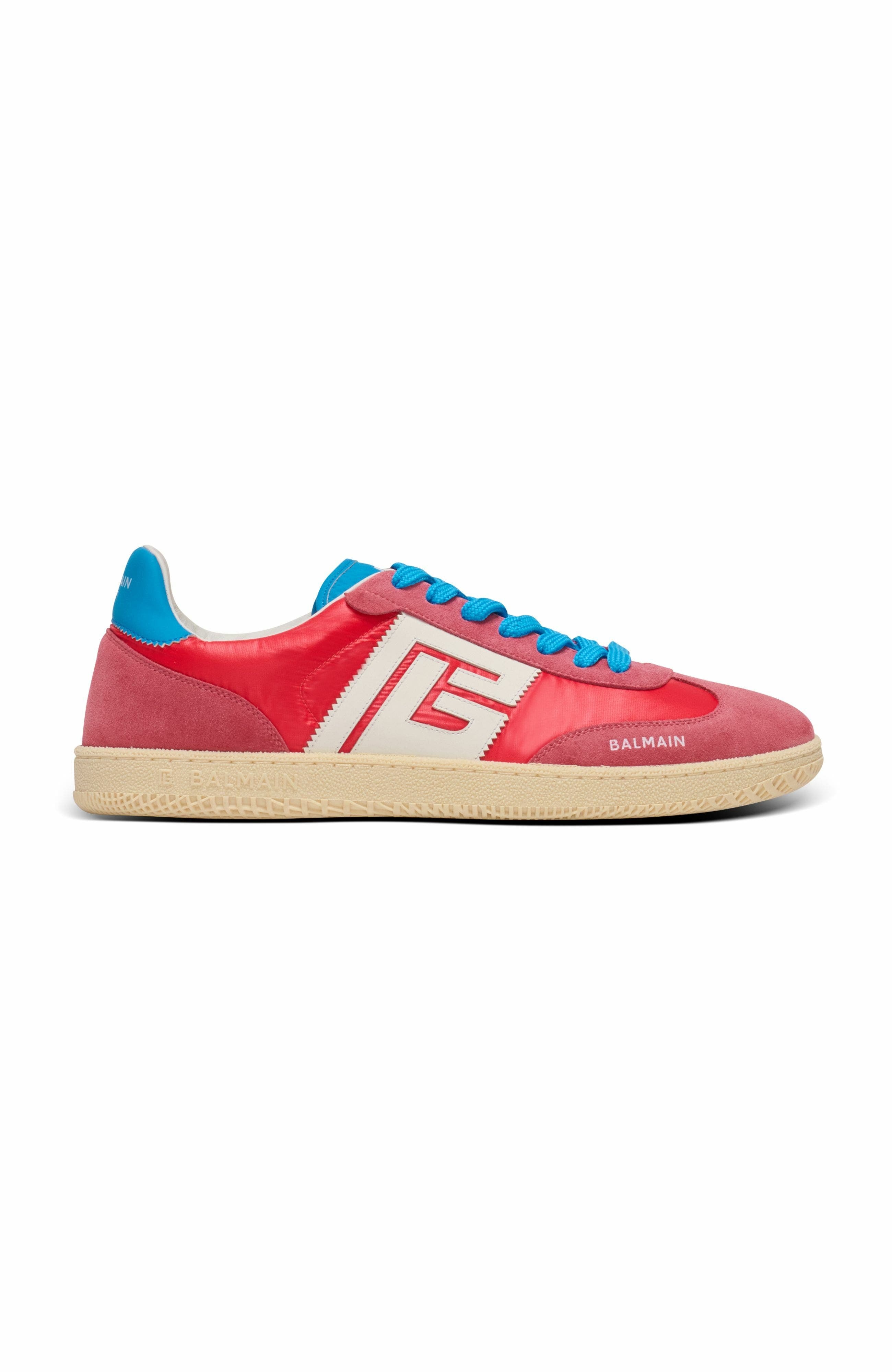 Balmain Swan trainers in suede and nylon in Red at Nordstrom - 4
