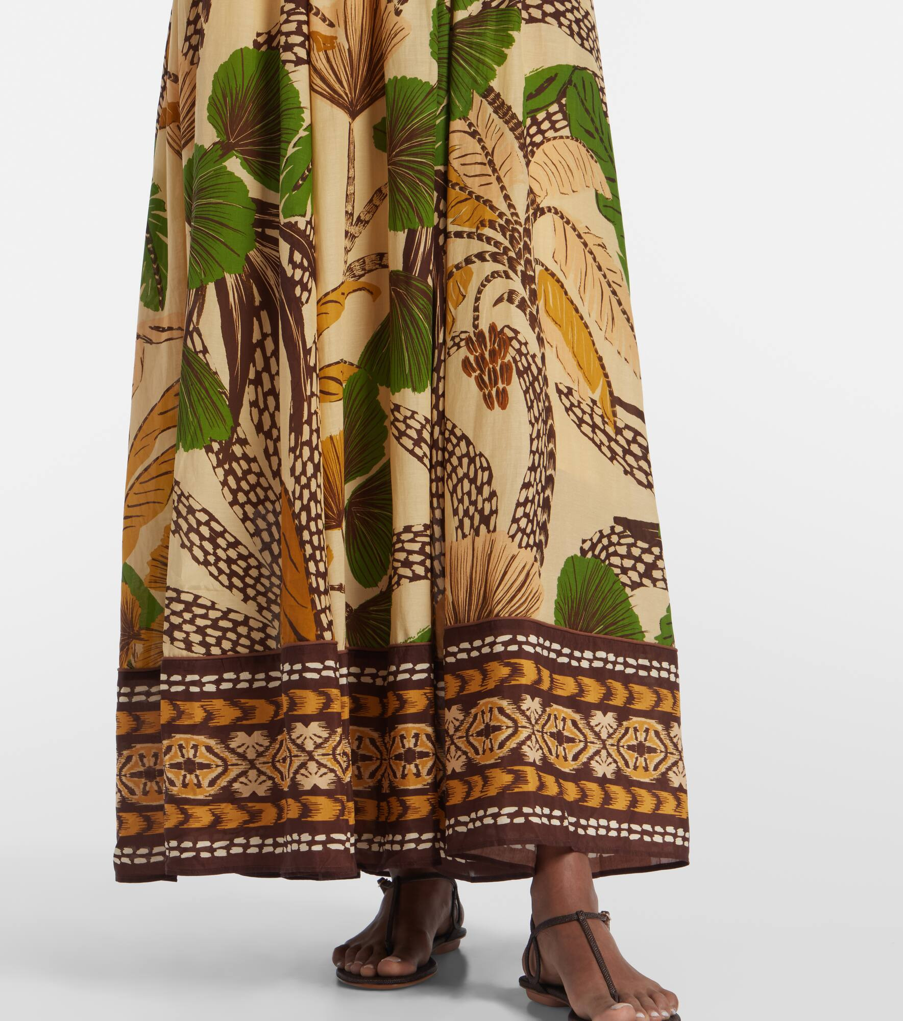 Folliage Sketch cotton-blend maxi dress - 6