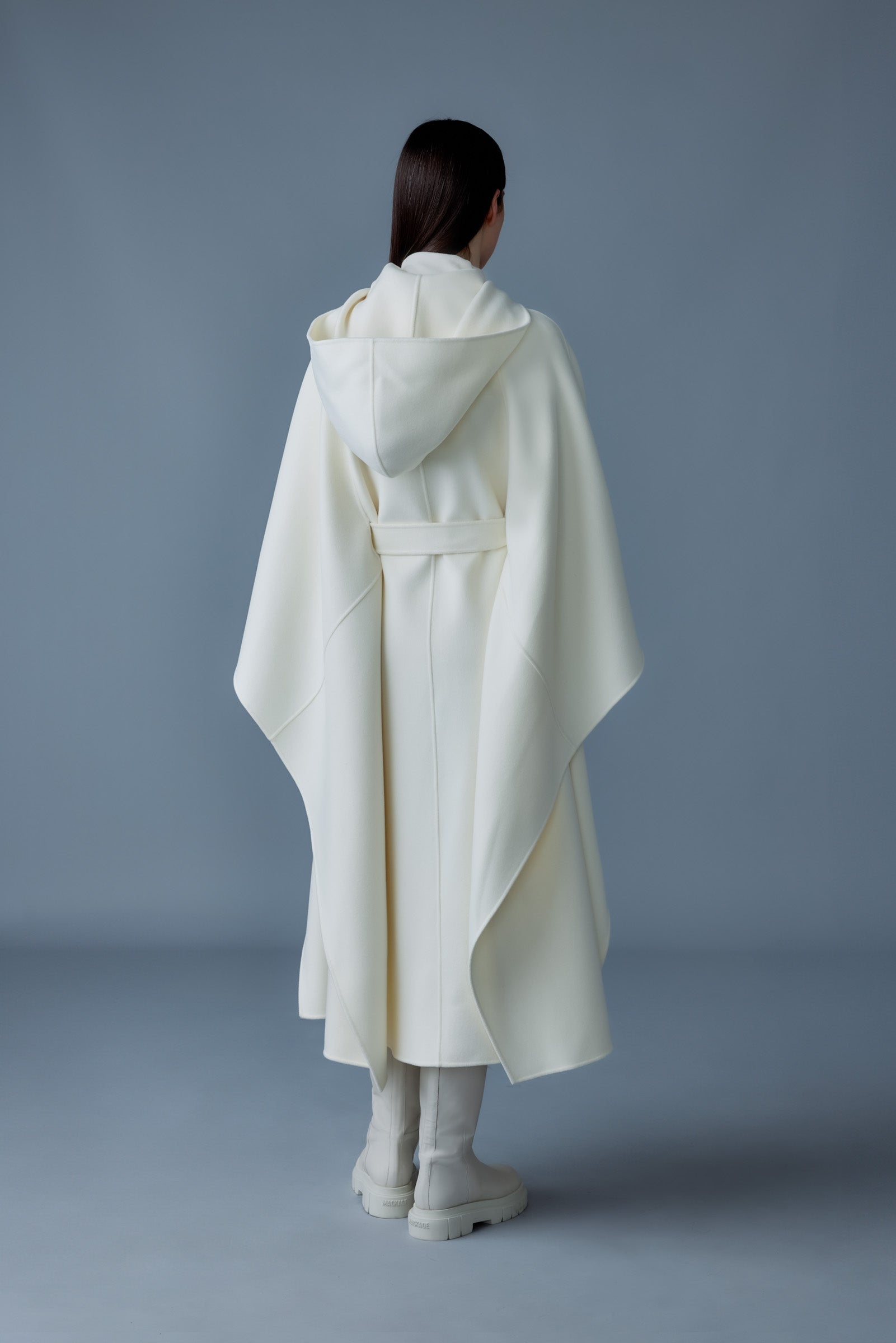 KIRSTYN Double-face wool cape coat - 4