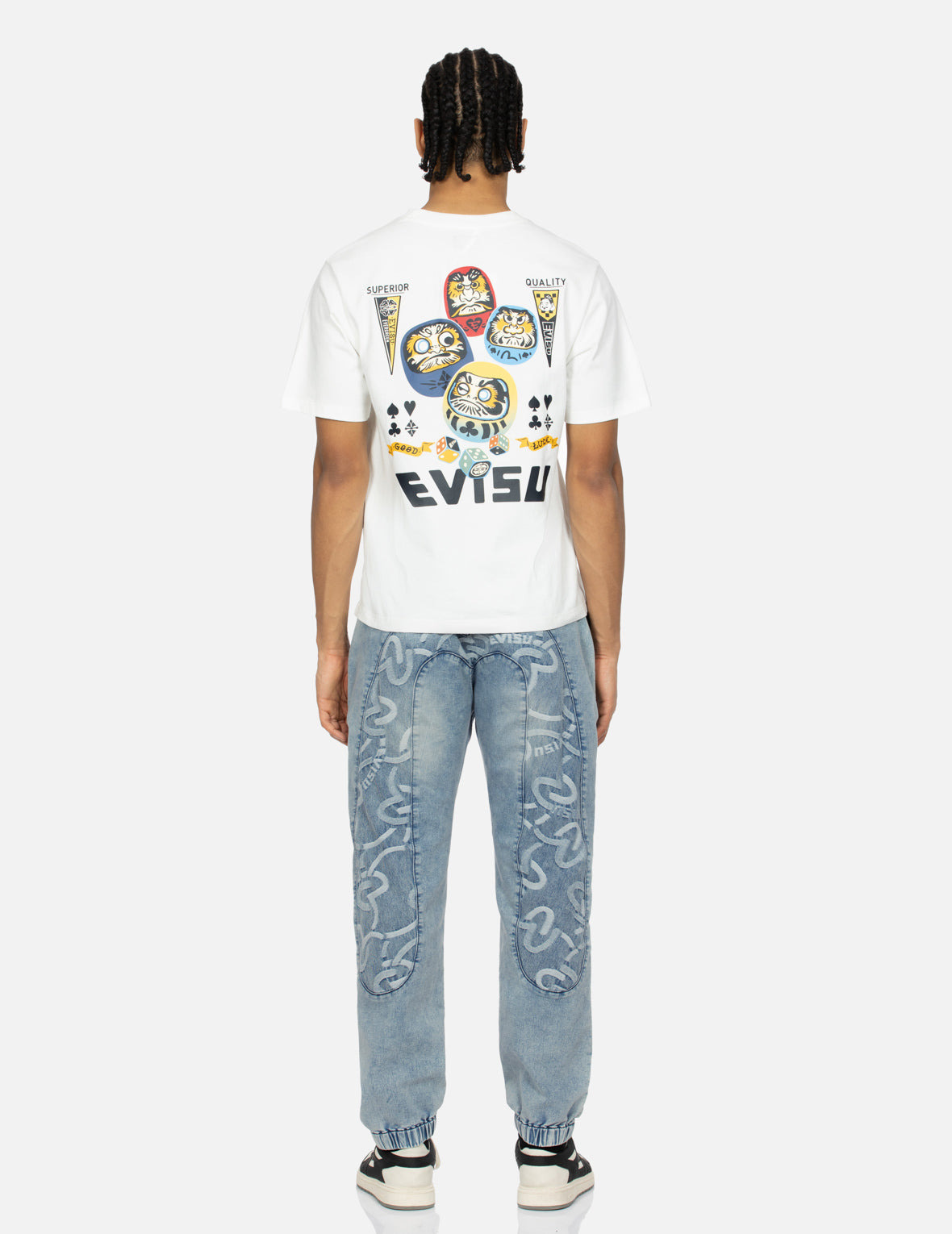 ALLOVER SEAGULL JACQUARD INSERTED DAICOCK REGULAR FIT DENIM JOGGERS - 5