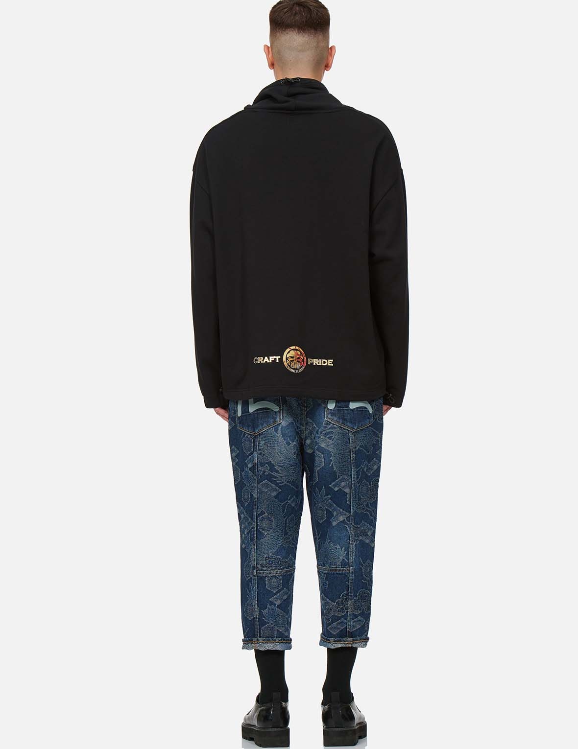 DRAGON JACQUARD DROP CROTCH DENIM JEANS - 5