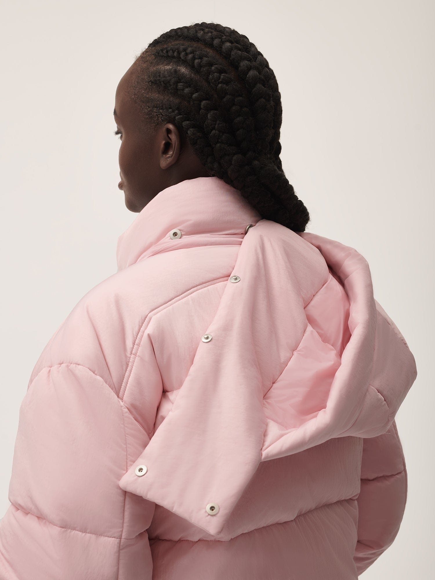 Women’s Flower-Warmth Recycled Nylon Cropped Puffer - Magnolia Pink - 5