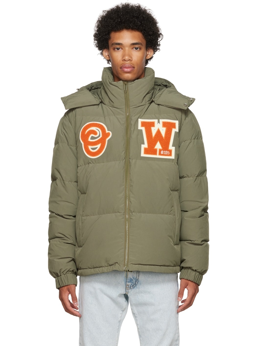 Off-White Khaki Patches Down Jacket Off-White