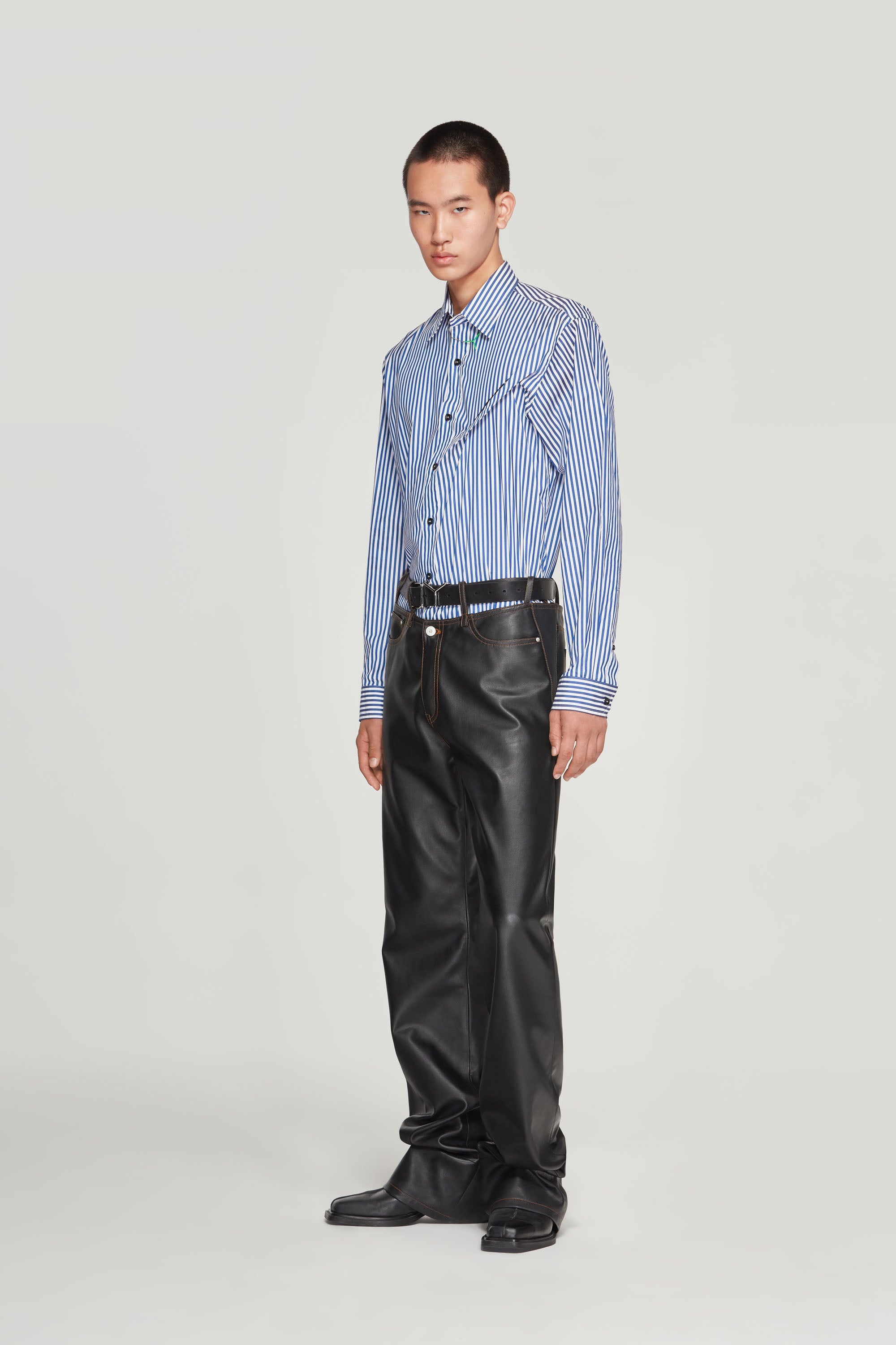Y Belt Leather Pants - 5