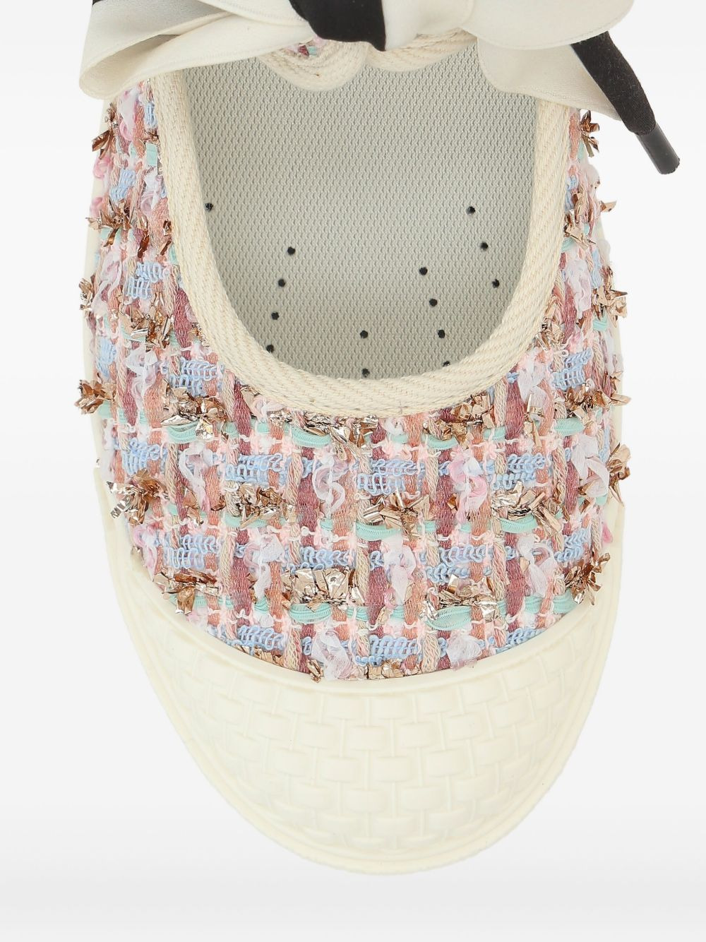 tweed bow sneakers - 4