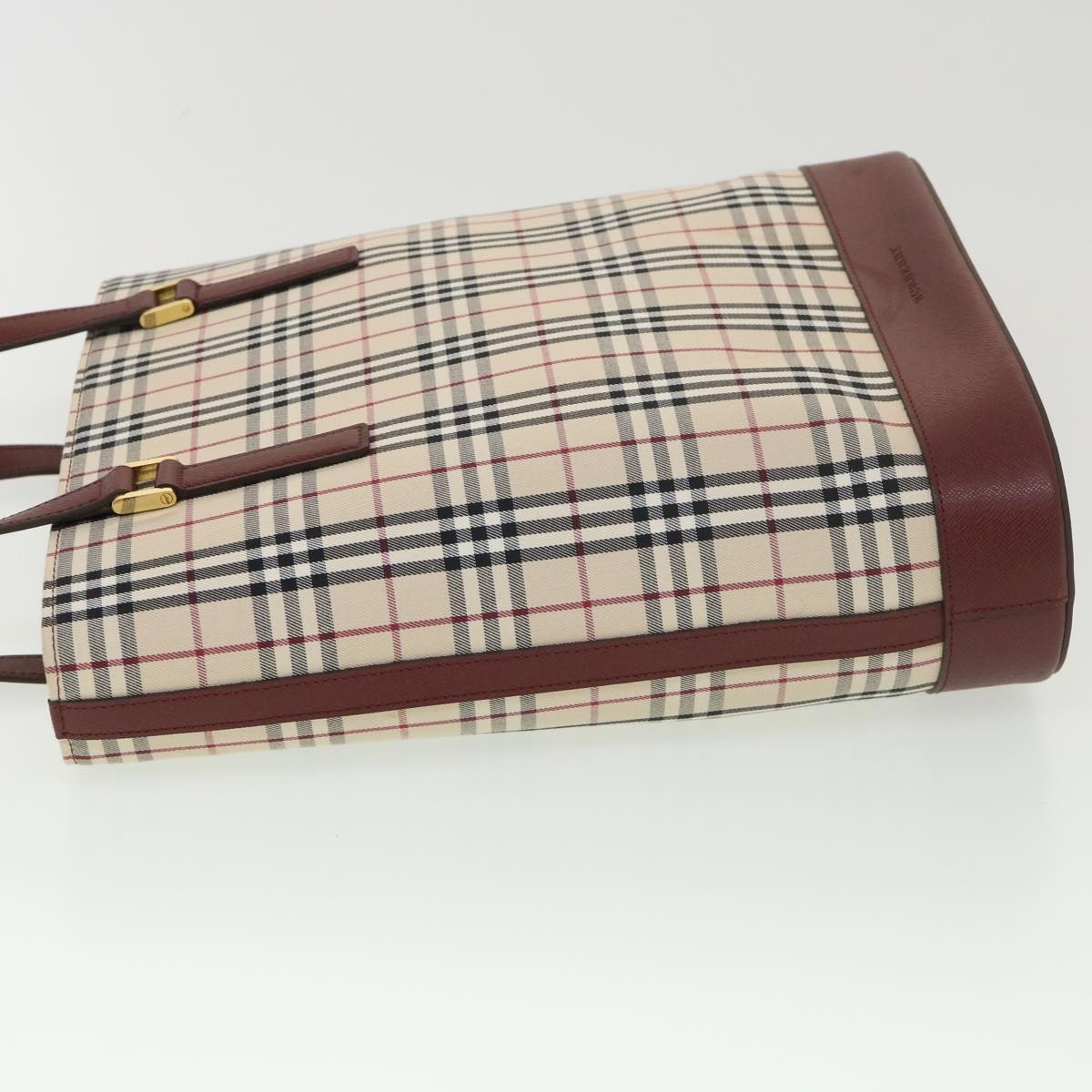 Burberry Nova Check Tote Bag Nylon Beige - 4