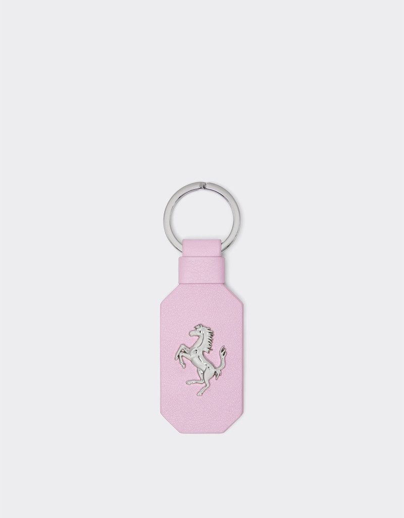 Leather keychain with prancing horse 1