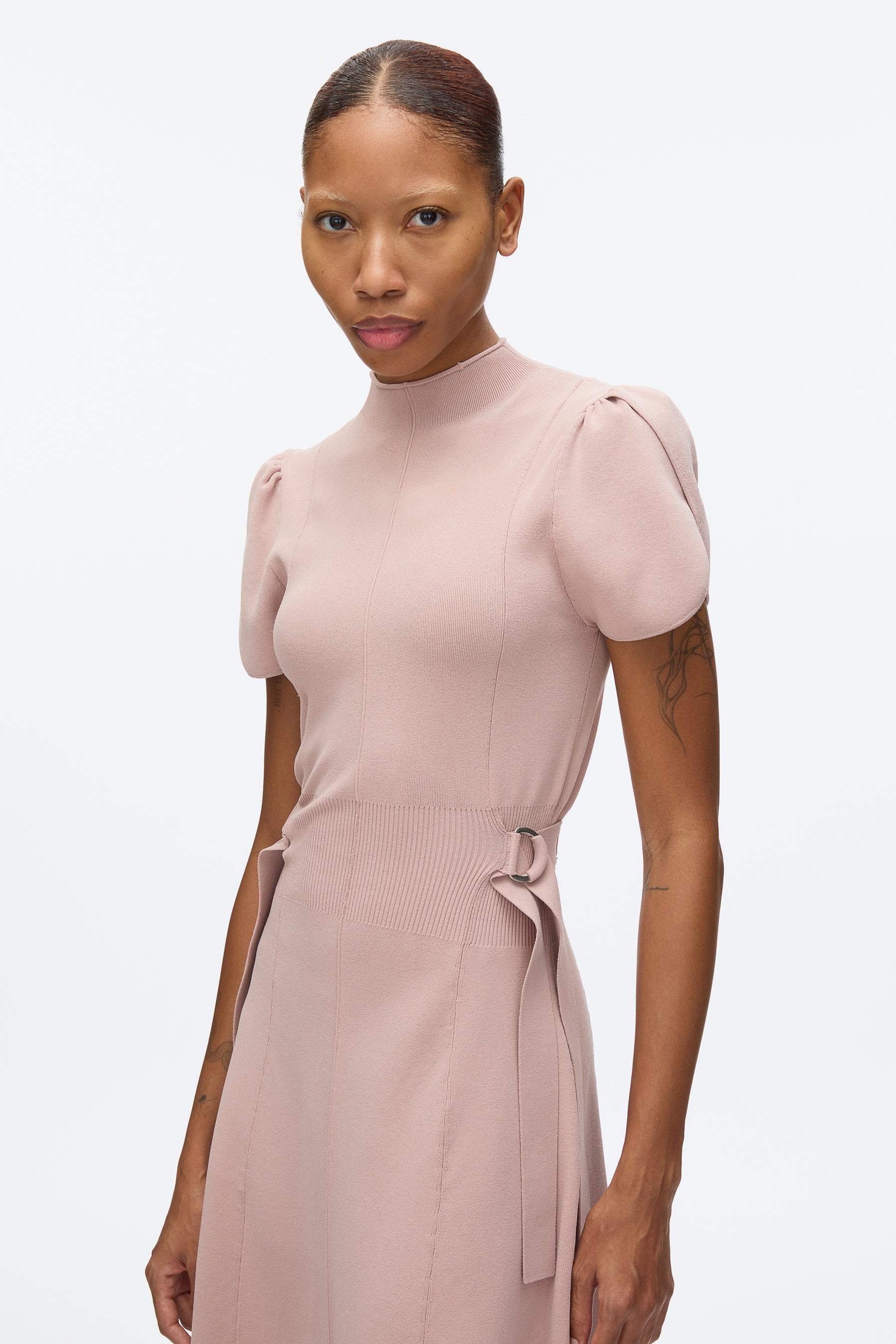 Compact Rib Tulip Dress - 4