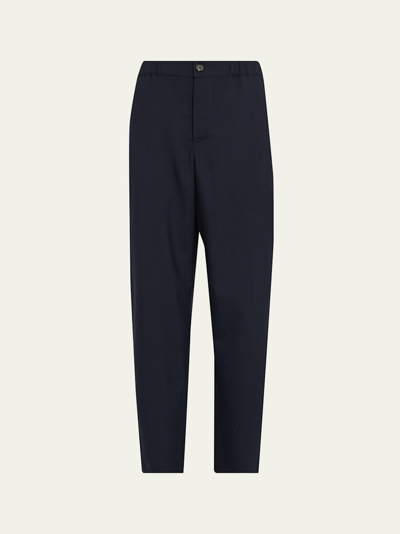 Wool Twill Tapered-Leg Ankle Trousers 1