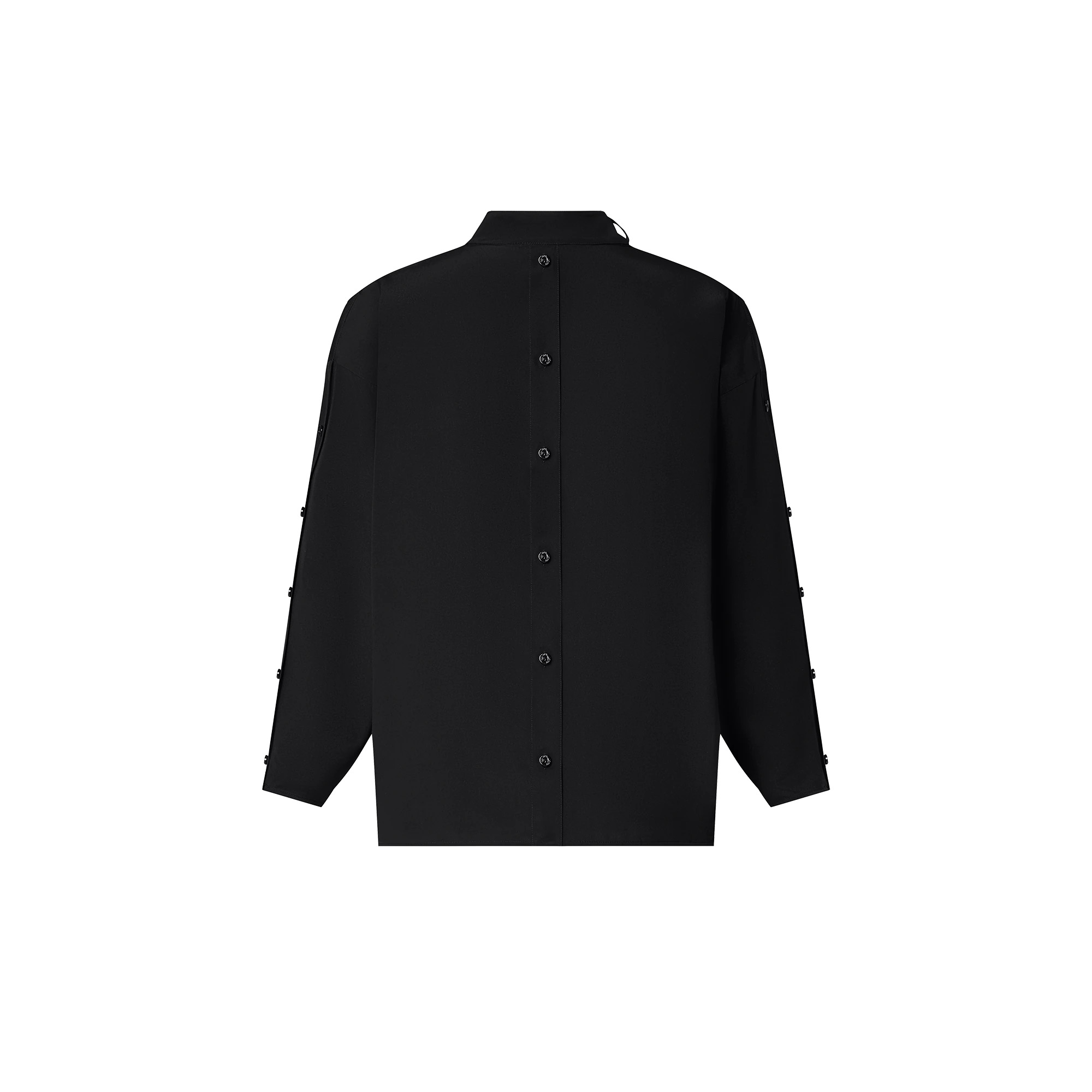 Monogram Lavaliere Button Sleeve Blouse - 3