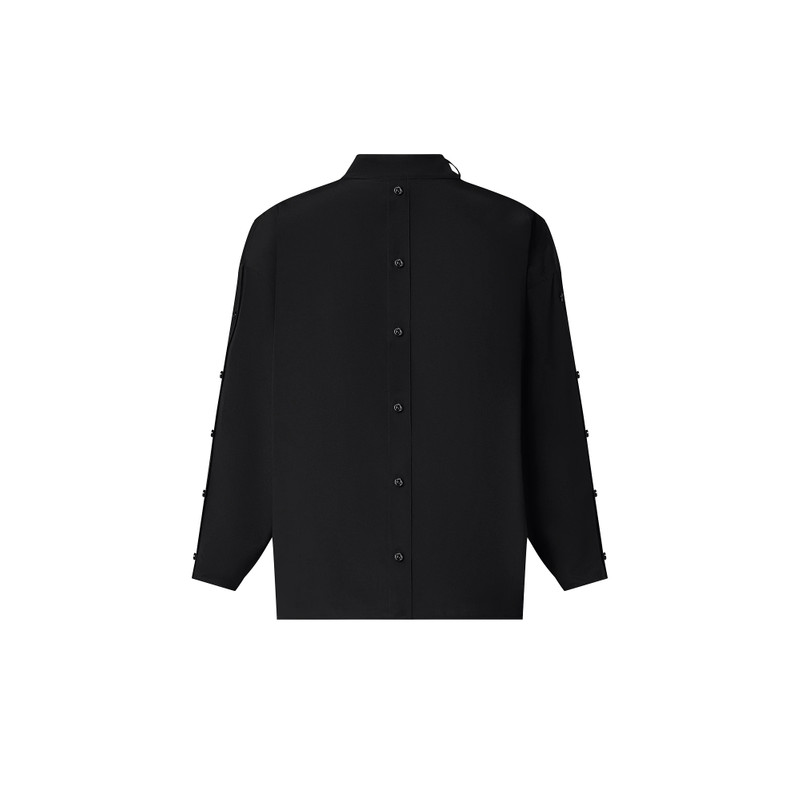 Monogram Lavaliere Button Sleeve Blouse 3