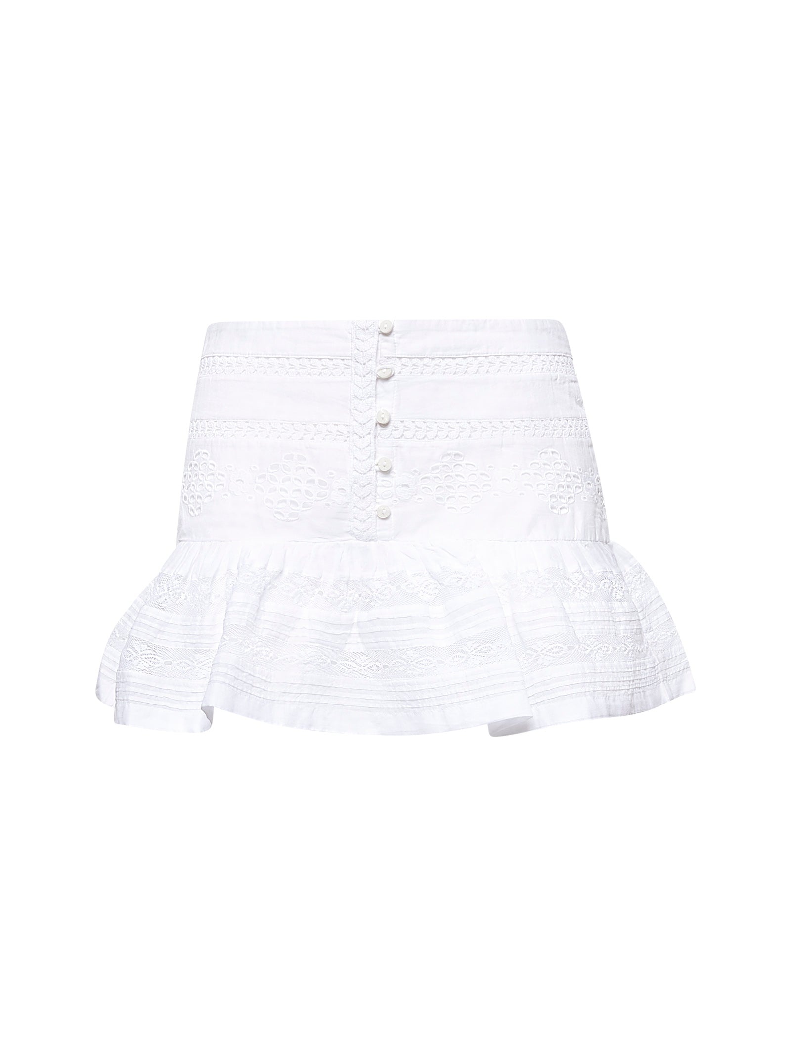 White cotton voile Darine skorts - 1