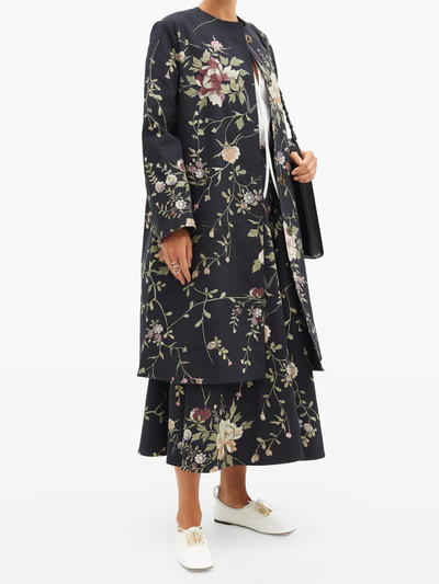 By Walid Tanita floral-embroidered cotton-canvas coat outlook