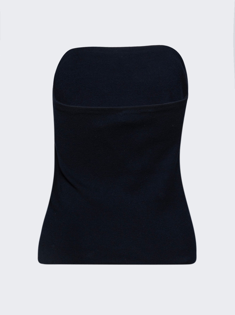 Miu Miu Cotton Knit Tube Top Navy Blue outlook