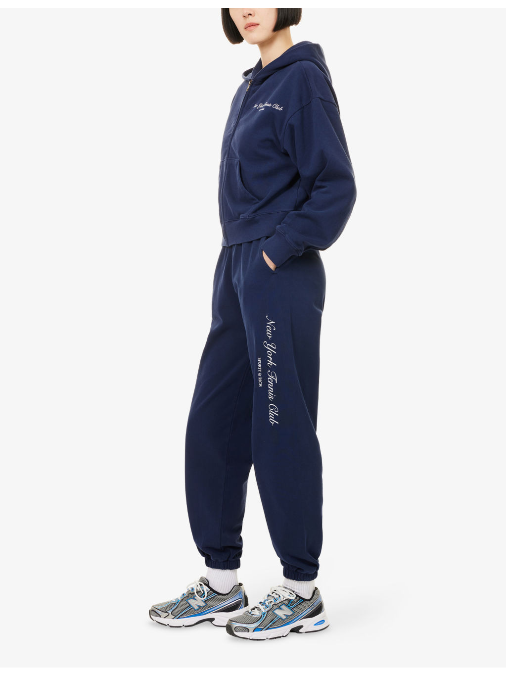 NY Tennis Club Elasticated-Cuffs Cotton-Jersey Jogging Bottoms - 2