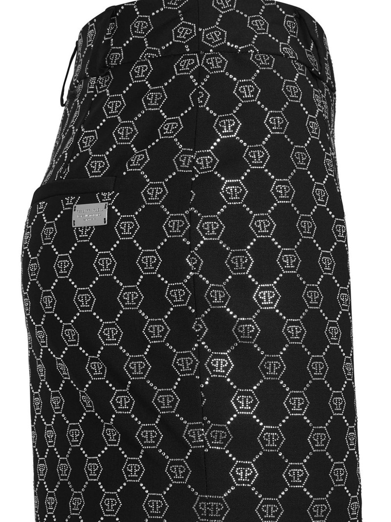 PHILIPP PLEIN monogram-embellished mini skirt outlook
