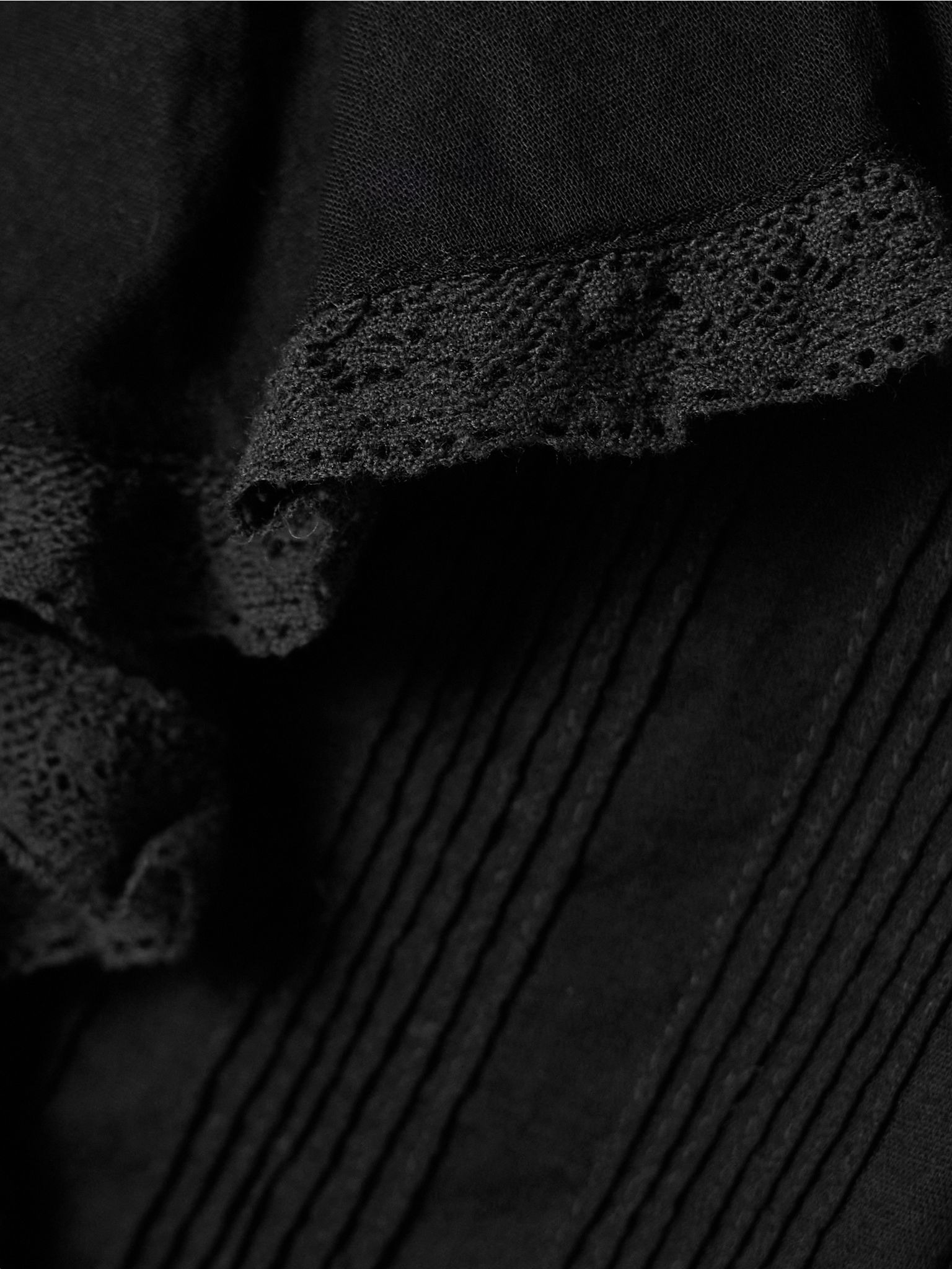 Hardy lace-trimmed ruffled pintucked organic cotton-voile blouse Black - 5