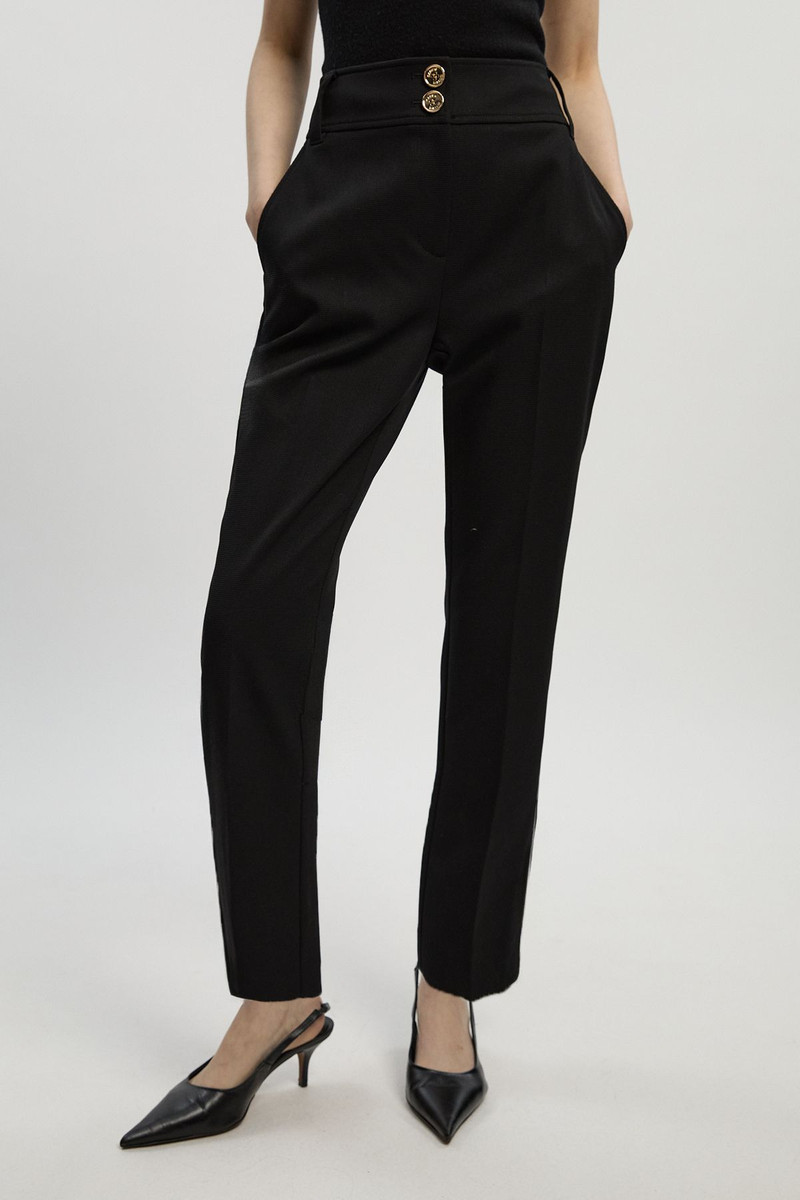 KAREN MILLEN Petite Textured Compact Stretch Tailored Straight Leg Trouser outlook