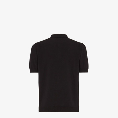 FENDI Black cotton polo shirt outlook