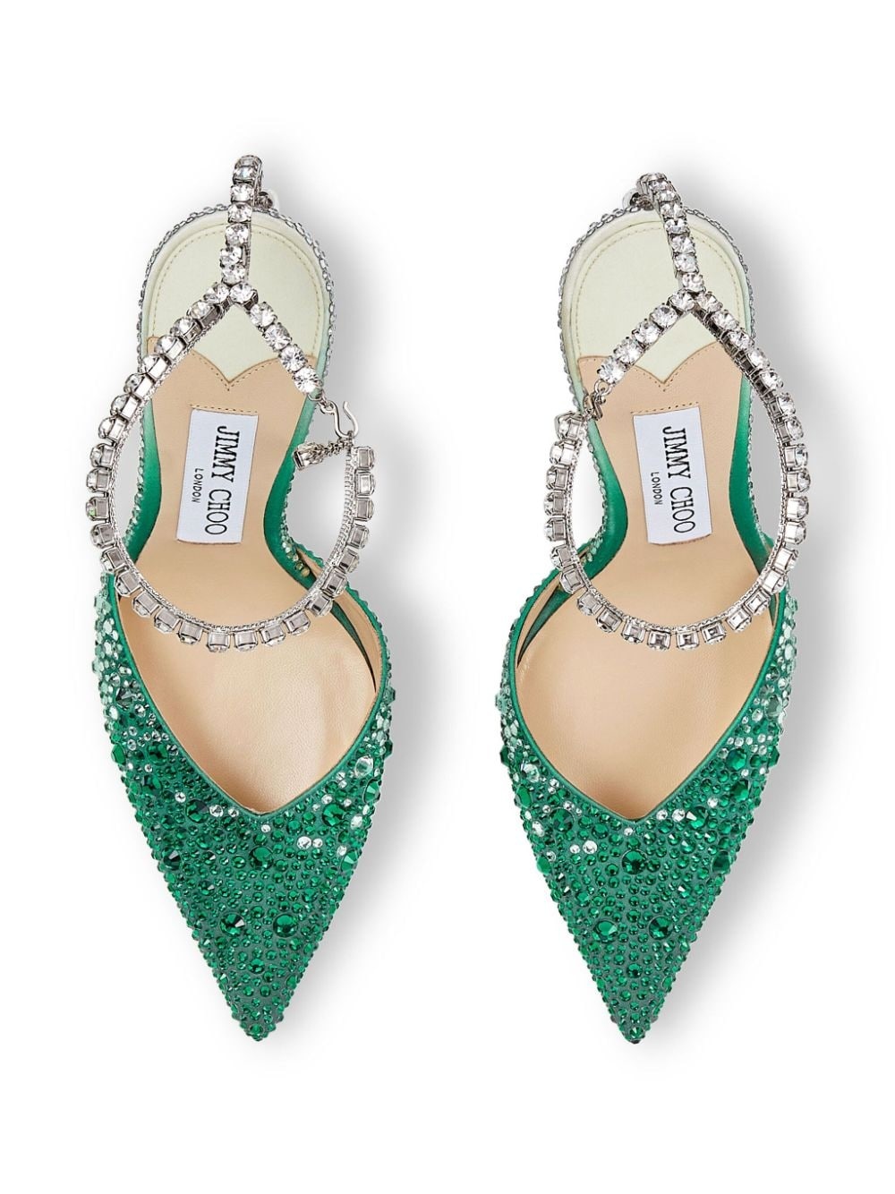 Saeda 100mm crystal-embellished pumps - 4