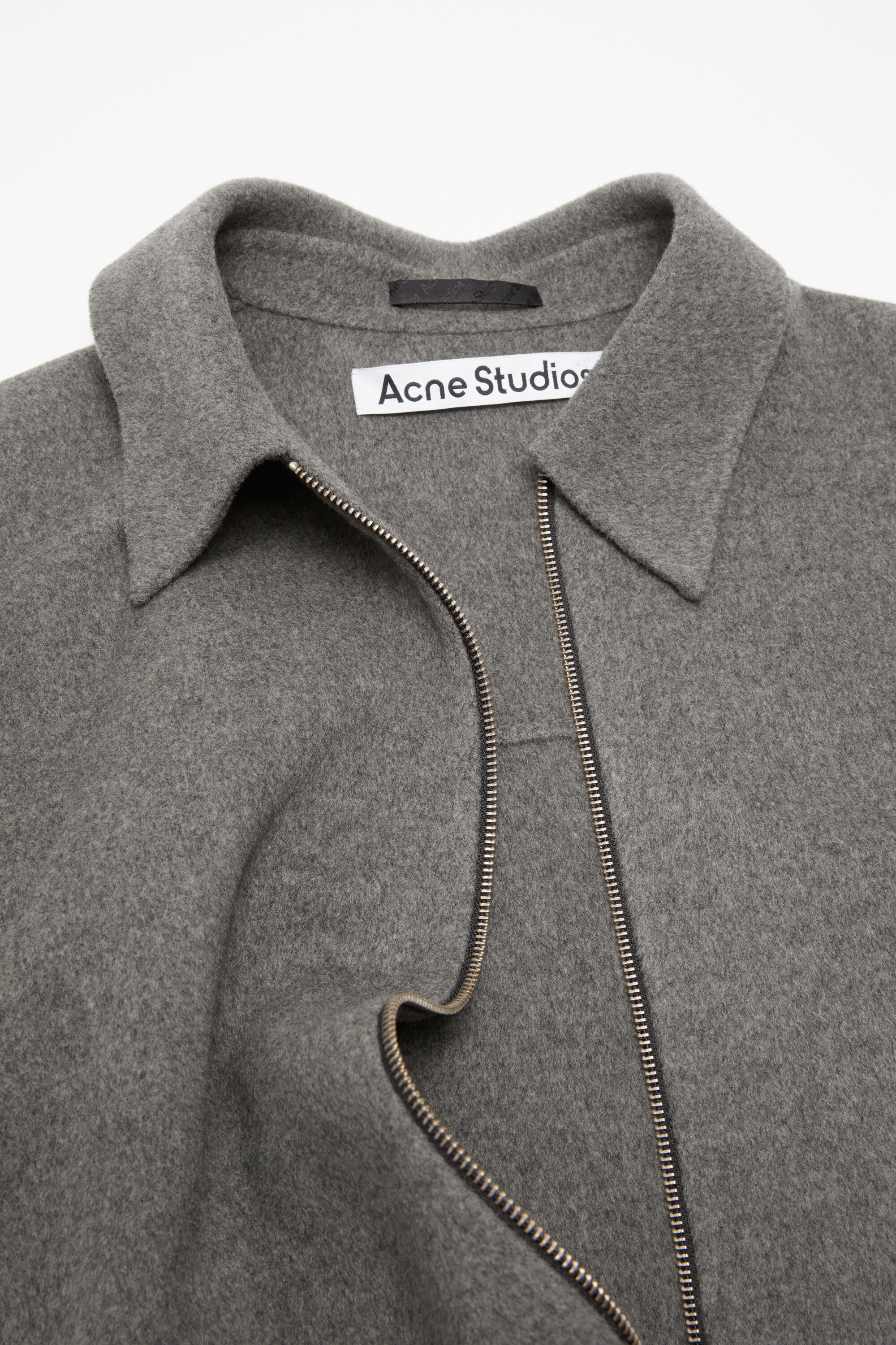 Wool zipper jacket - Grey Melange - 7