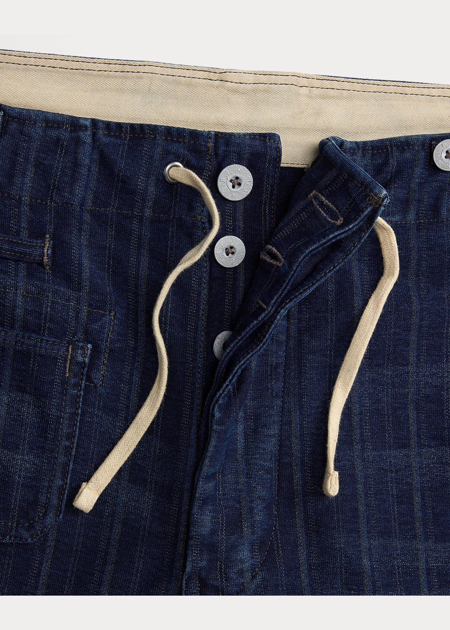 Indigo Striped Jersey Drawstring Pant - 3