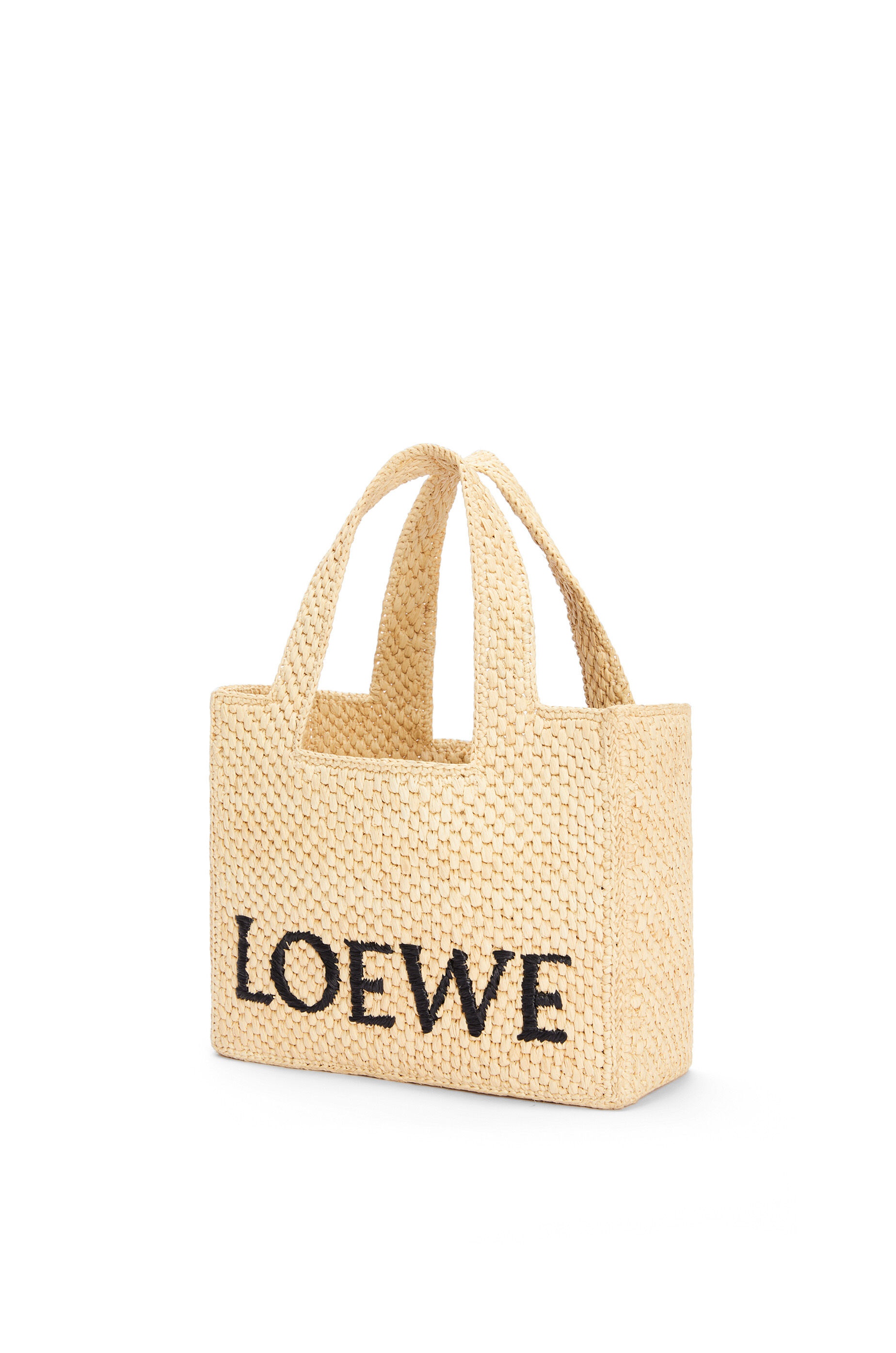 Small LOEWE Font Tote in raffia - 3