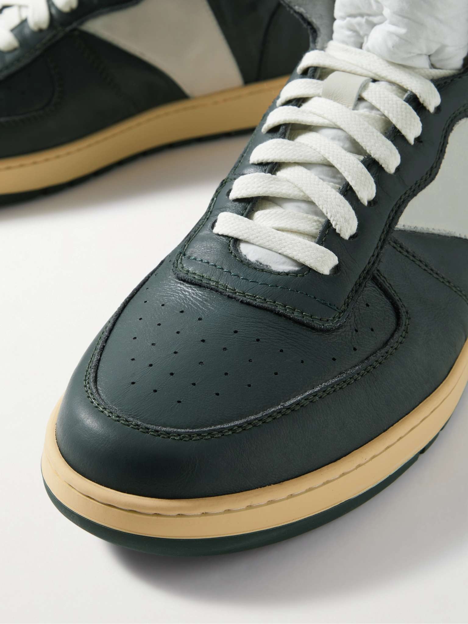 Rhecess Logo-Appliquéd Distressed Leather High-Top Sneakers - 8