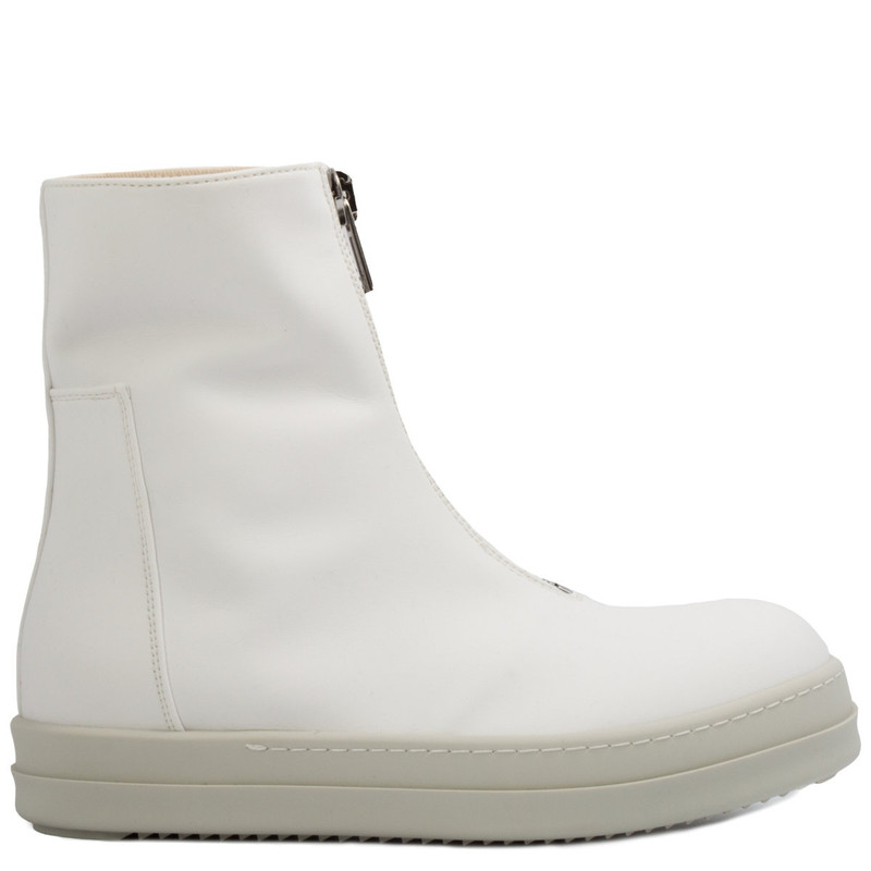 Zip Front Boots Chalk White in White 1