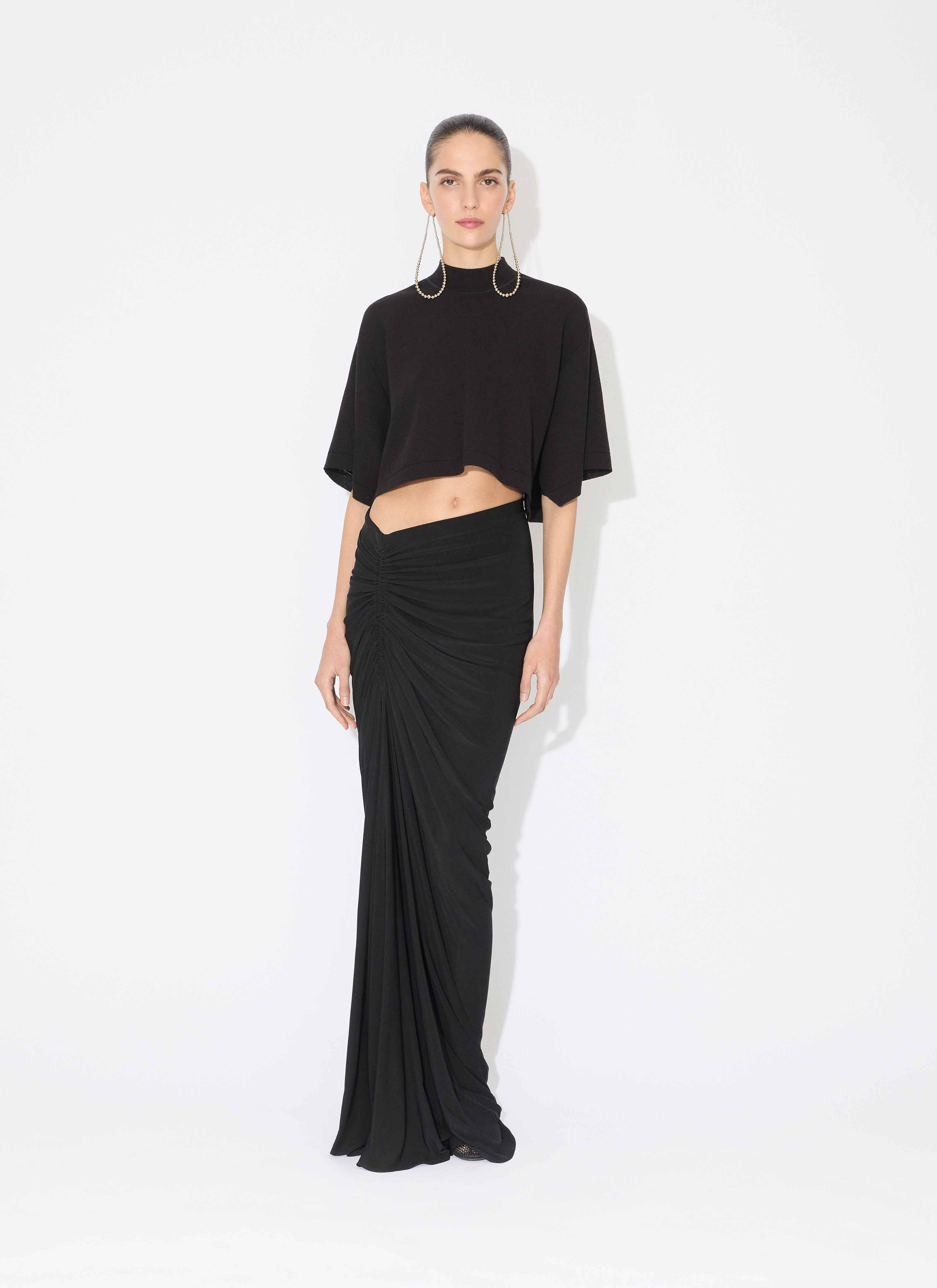 SOFT JERSEY DRAPED SKIRT - 2