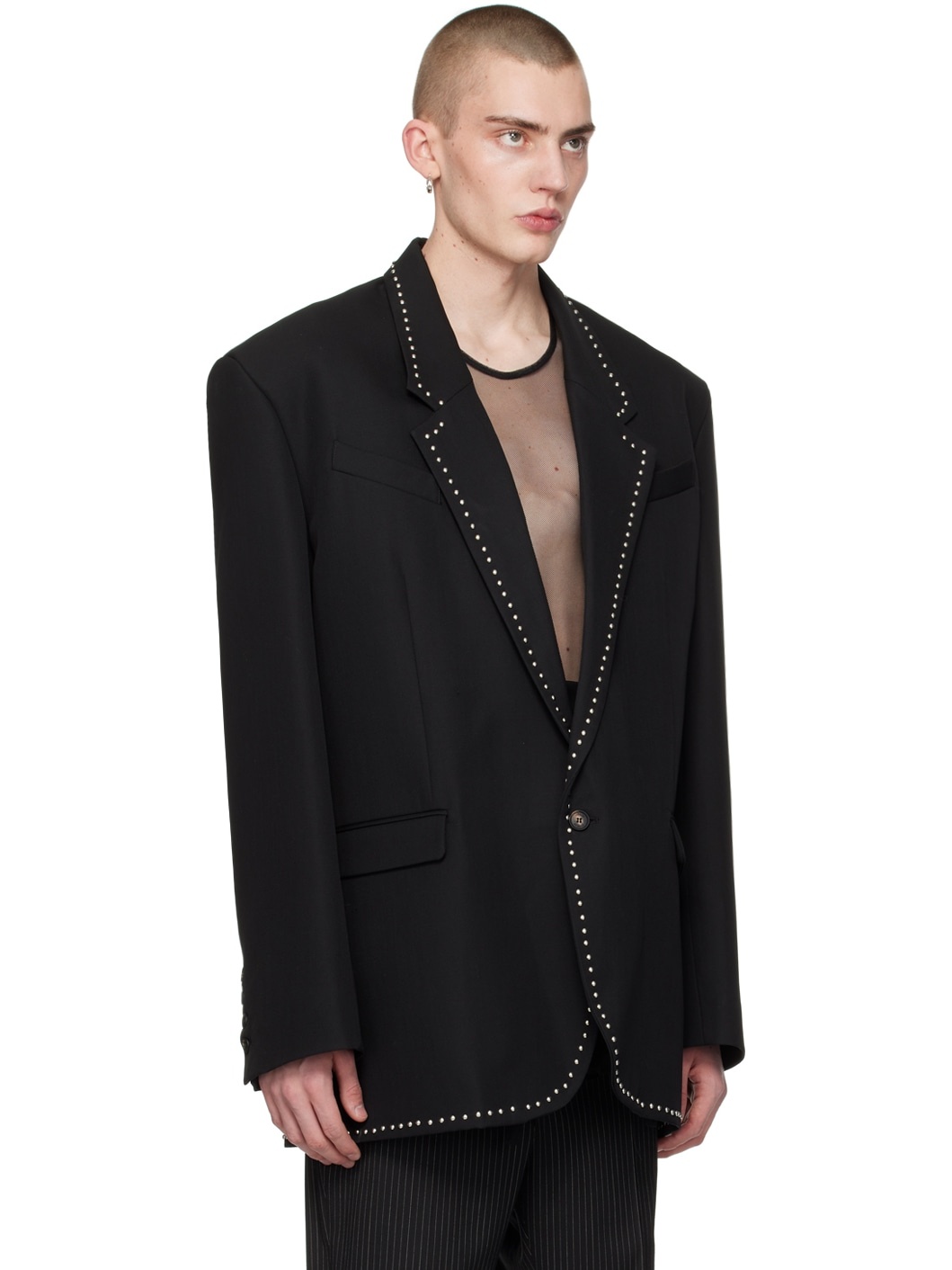Black Studded Blazer - 2