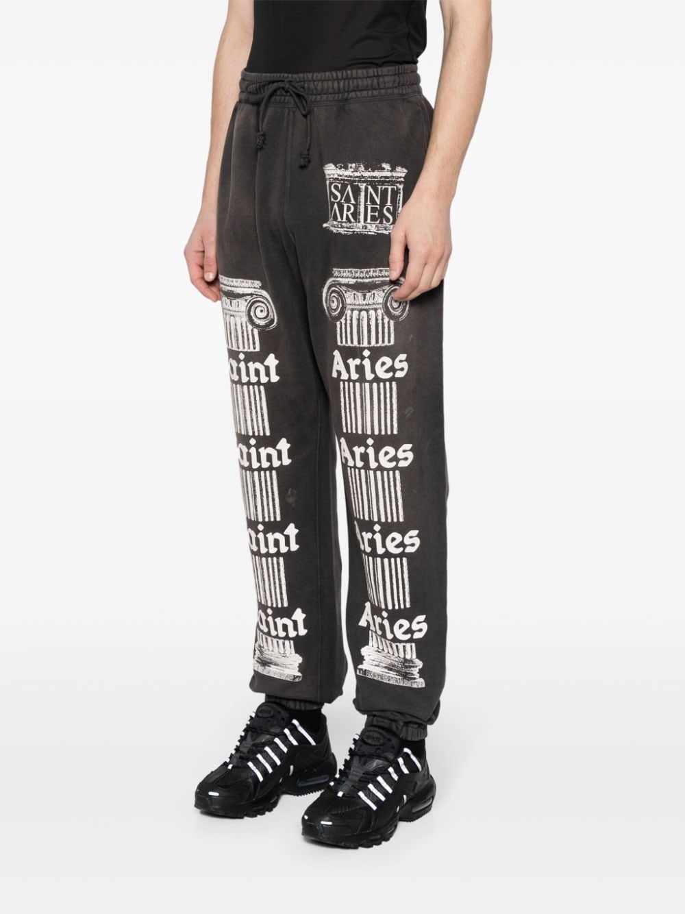 slogan-print cotton track pants - 3