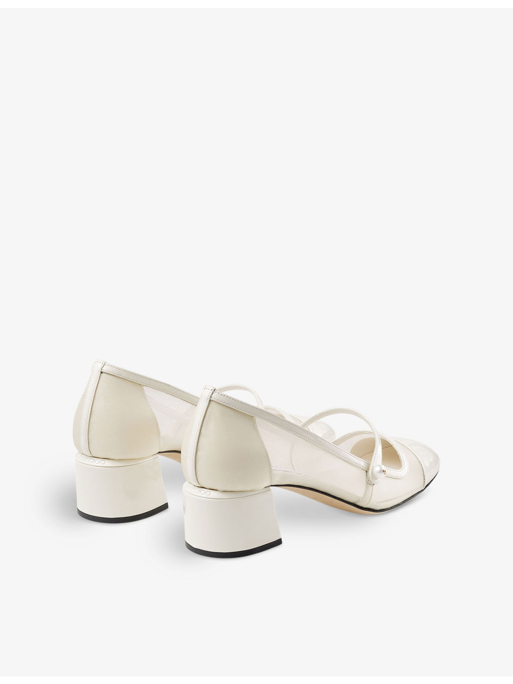 Elisa 45 mesh and patent-leather heeled courts - 4