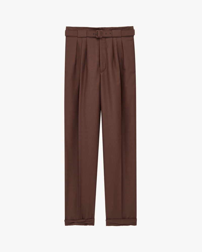 BELTED PANTS IN WOOL AND MOHAIR 1