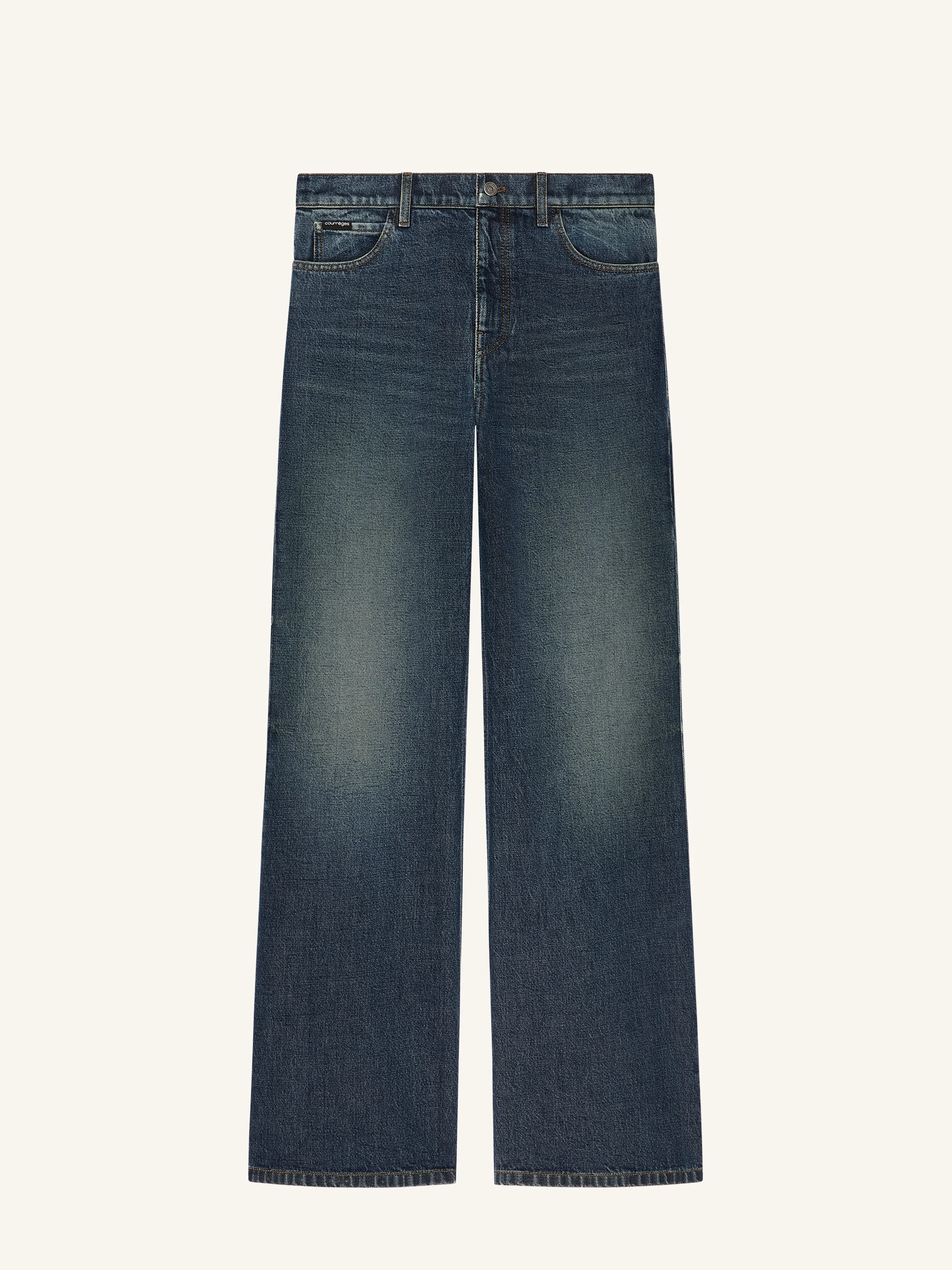 VINTAGE BLUE DENIM HAMMER BAGGY PANTS - 1