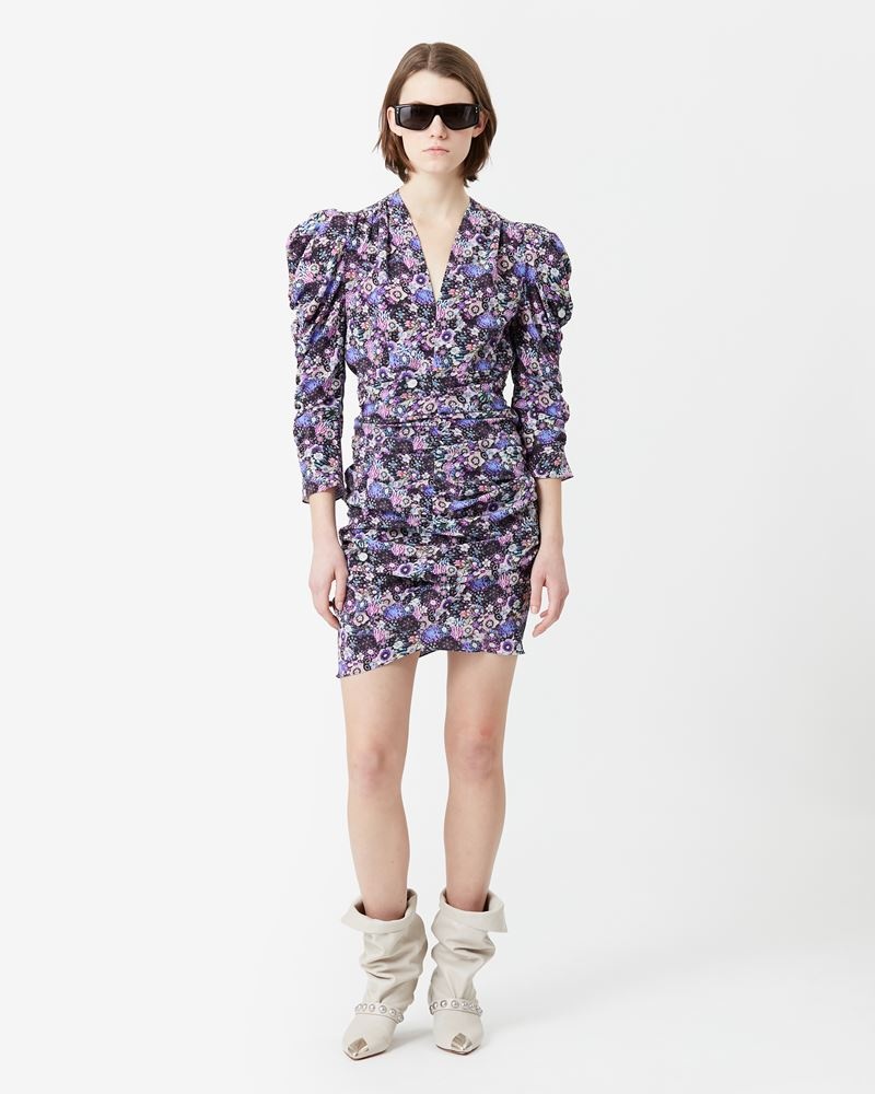 CÉLINA FLORAL SILK MINI DRESS - 2