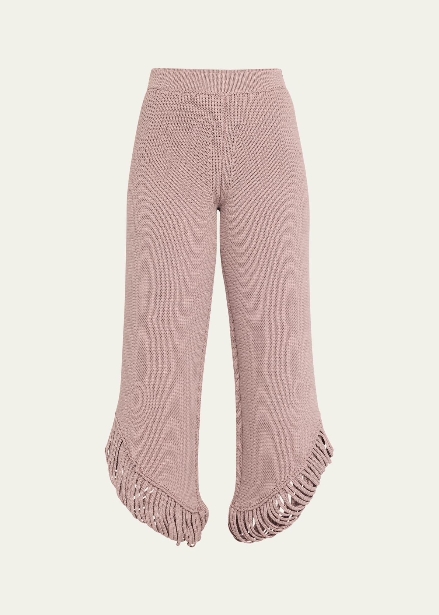 Lyssons Knit Loop Fringe Trousers - 1