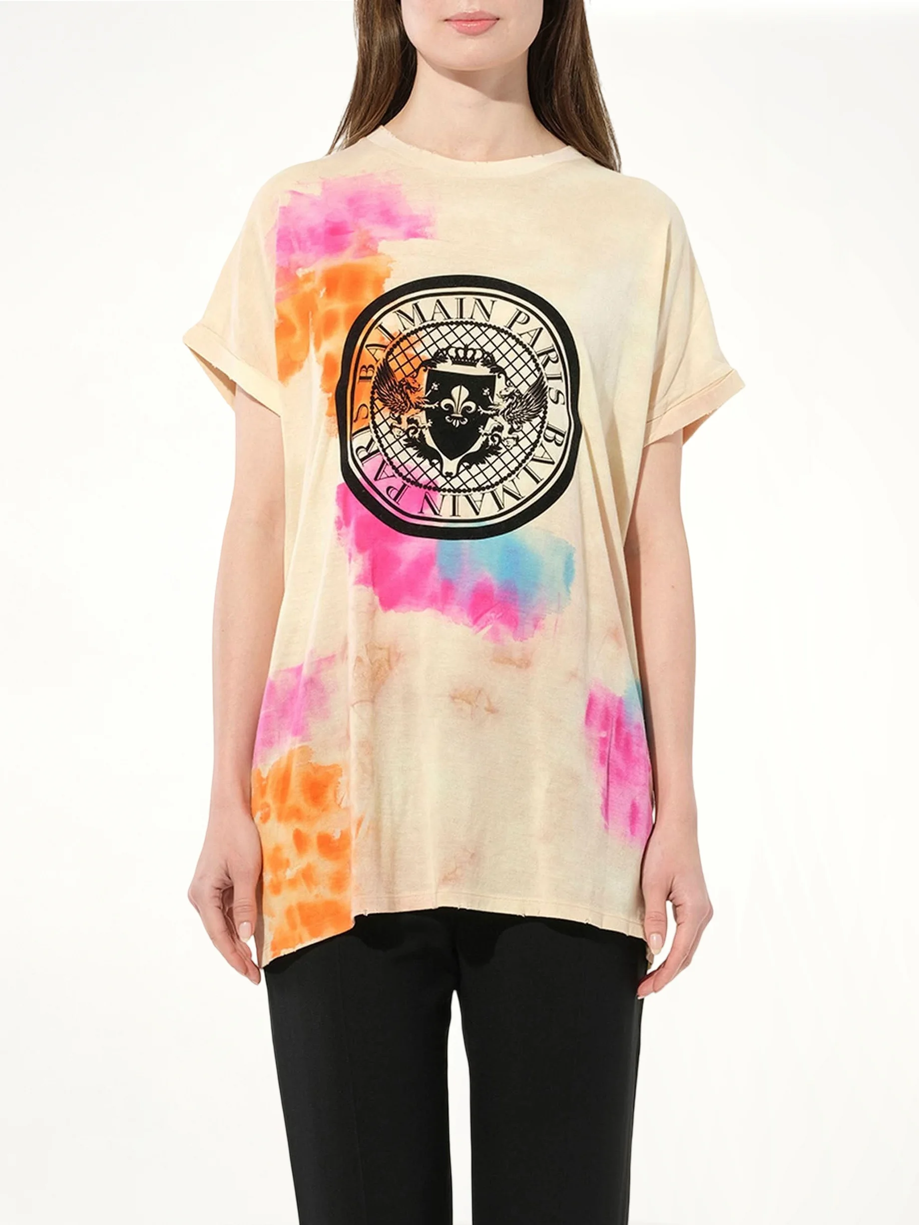 Tie-Dye Crest T-Shirt in Multicolor - 1