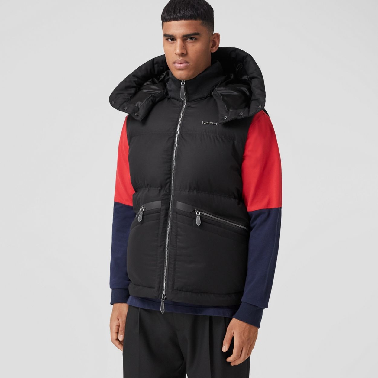 Detachable Hood Cotton Gabardine Gilet - 7