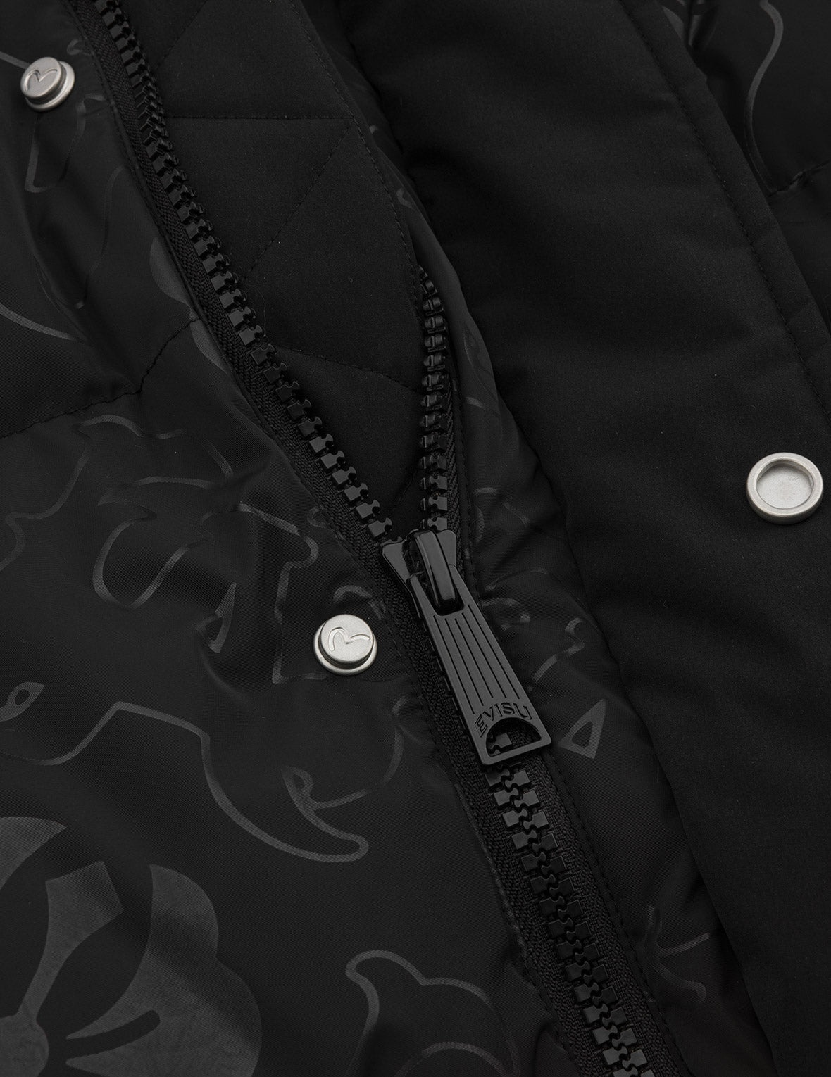 Allover Heat Seal Print and Logo Appliqué Regular Fit Down Coat - 8