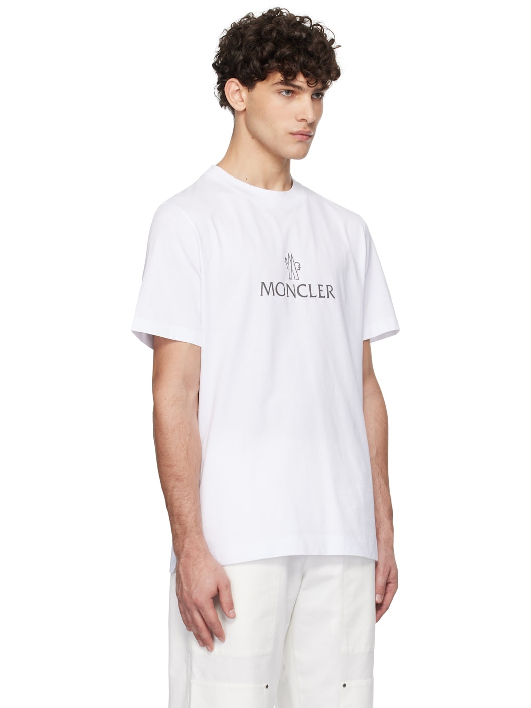 White Logo Cotton T-shirt - 2