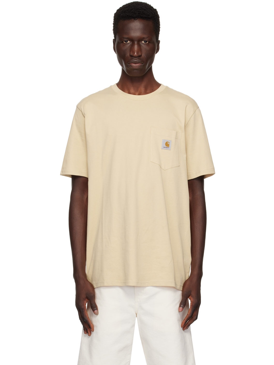 Beige Pocket T-Shirt - 1