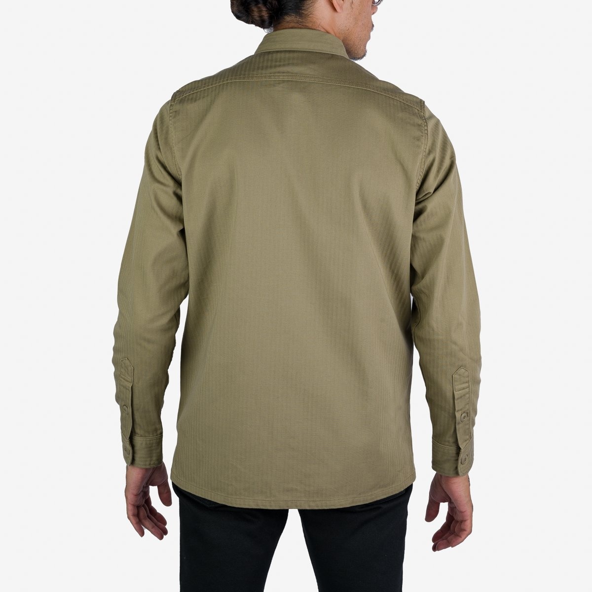 IHSH-385-BEI 9oz Herringbone Military Shirt - Beige - 3