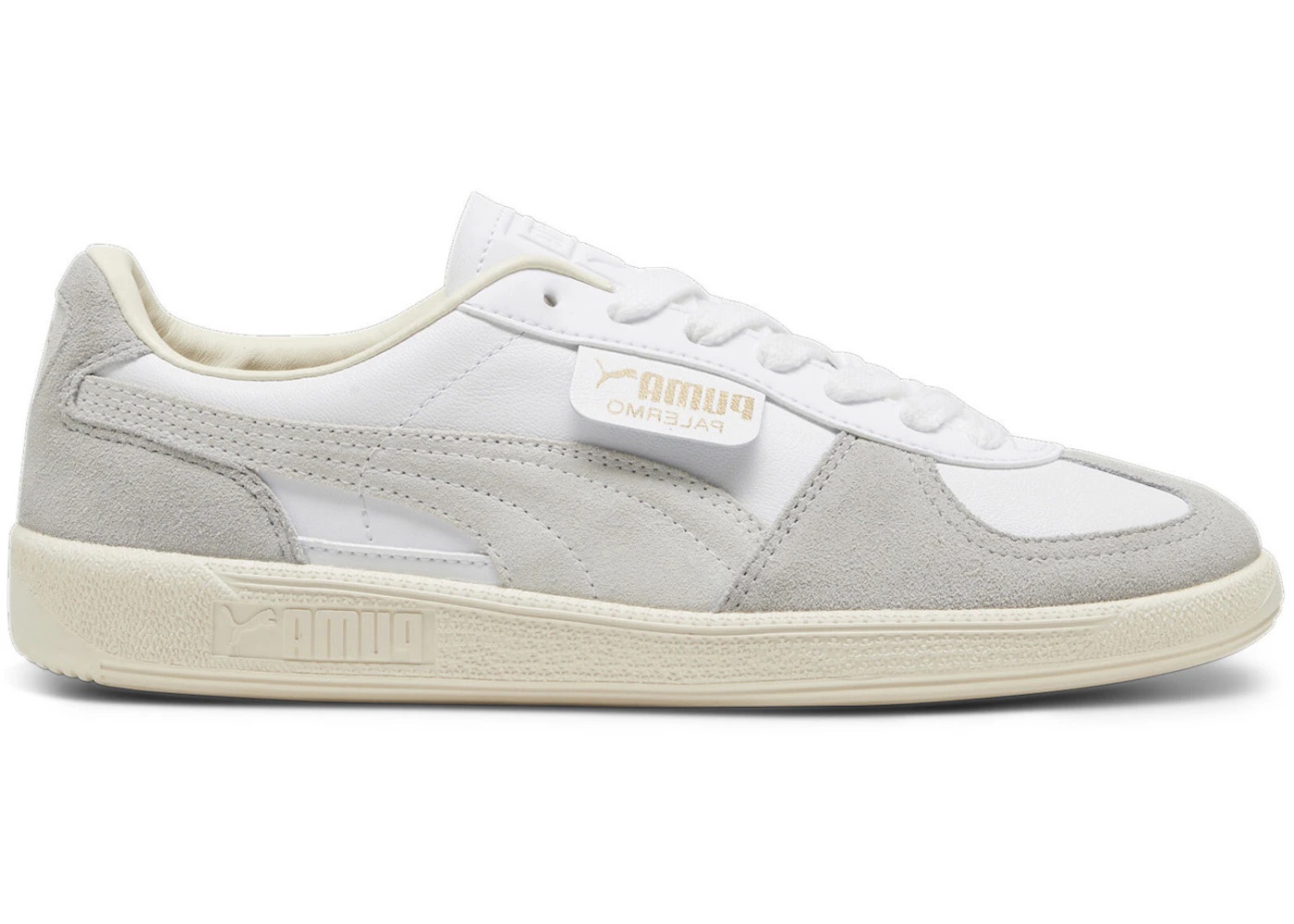 Puma Palermo Leather Puma White Cool Light Gray Sugared Almond - 1