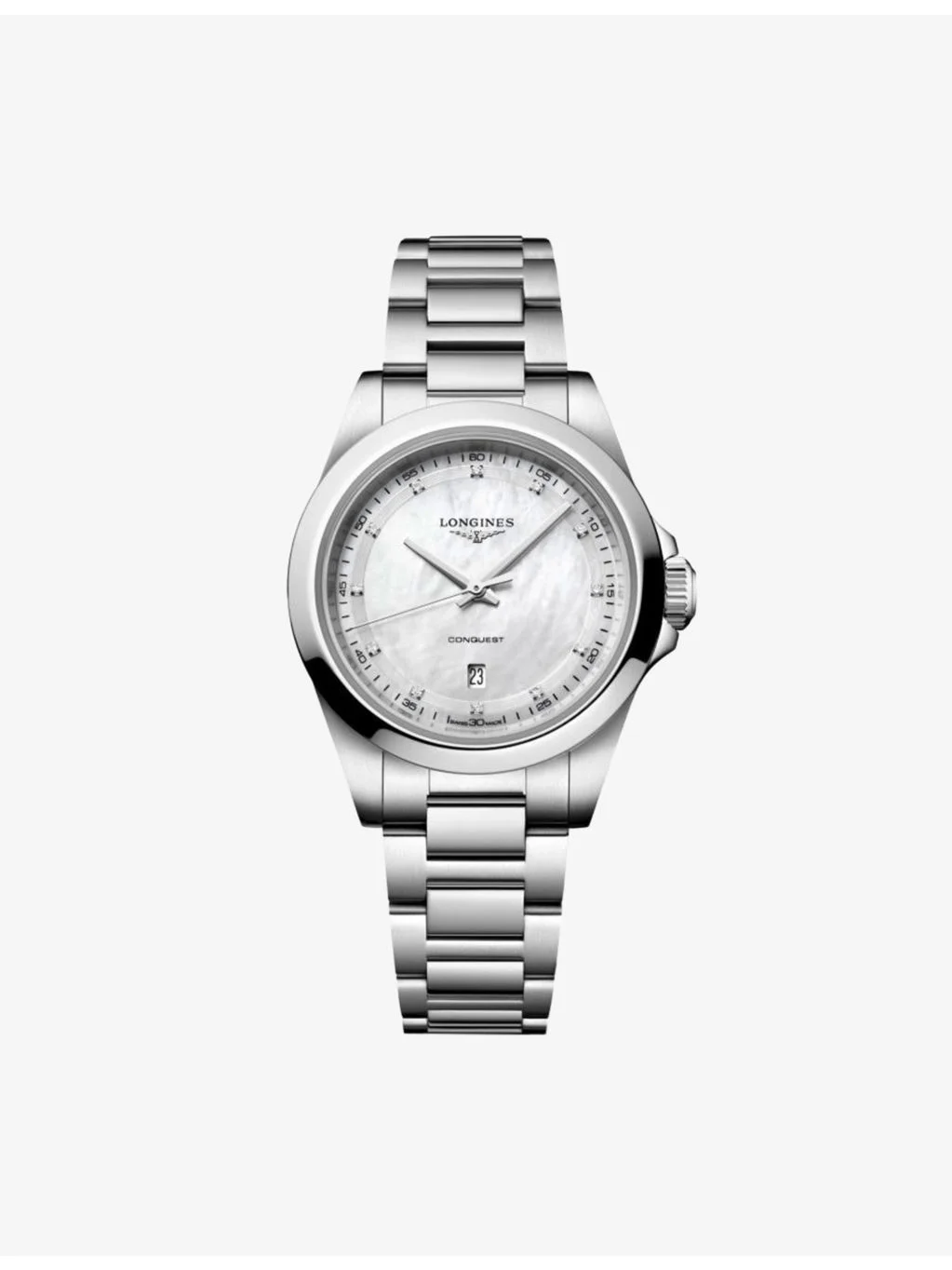 Conquest Stainless-Steel And Diamond Quartz Watch 30mm - 1