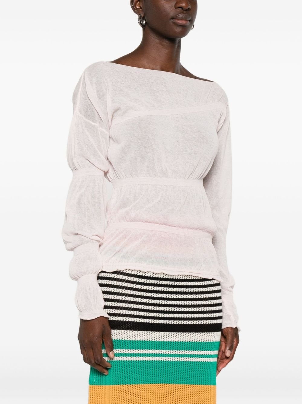 boat-neck drawstring top - 3